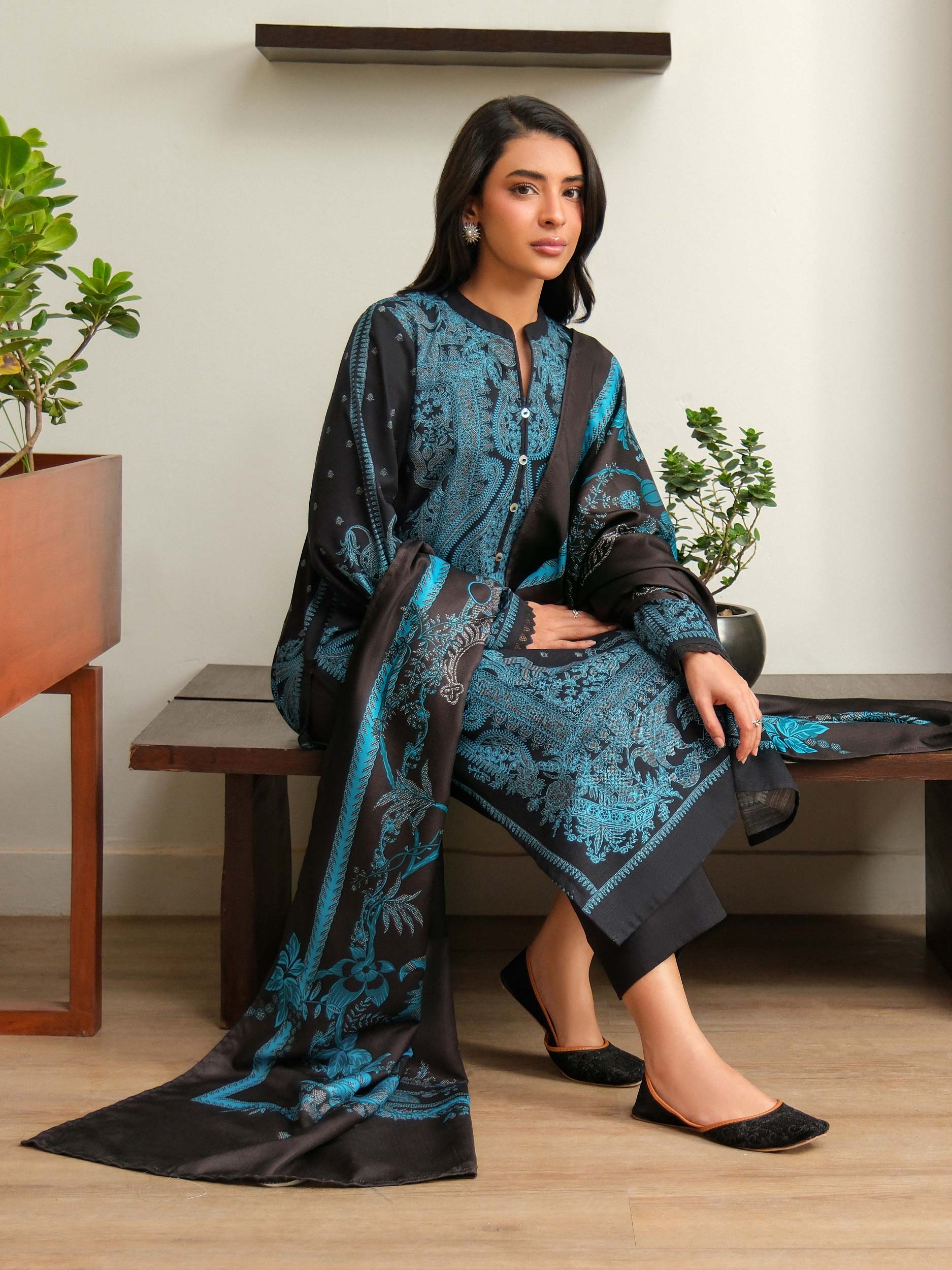 2 Piece Khaddar Suit-Printed (Unstitched) - Image 6