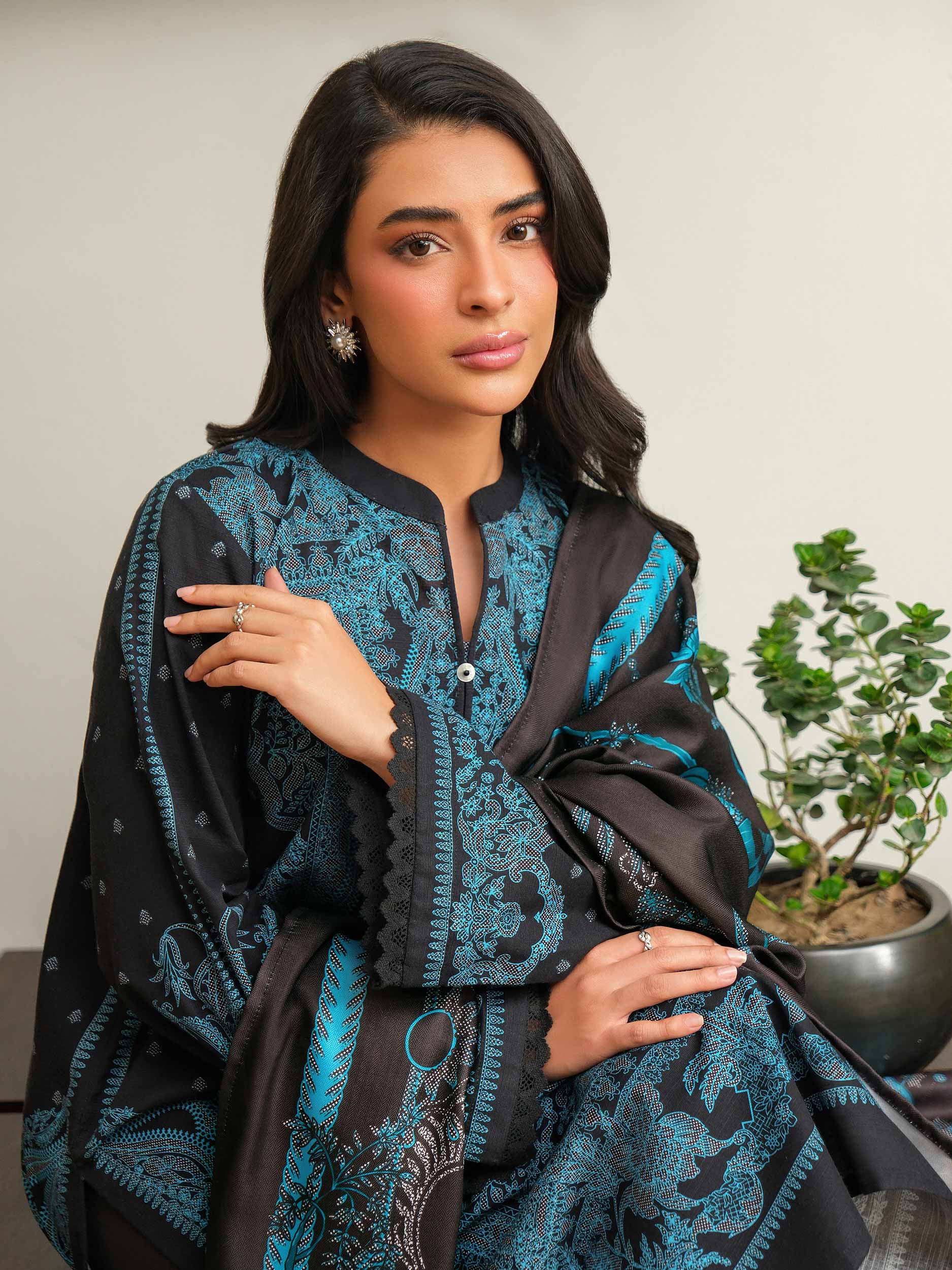 2 Piece Khaddar Suit-Printed (Unstitched) - Image 7