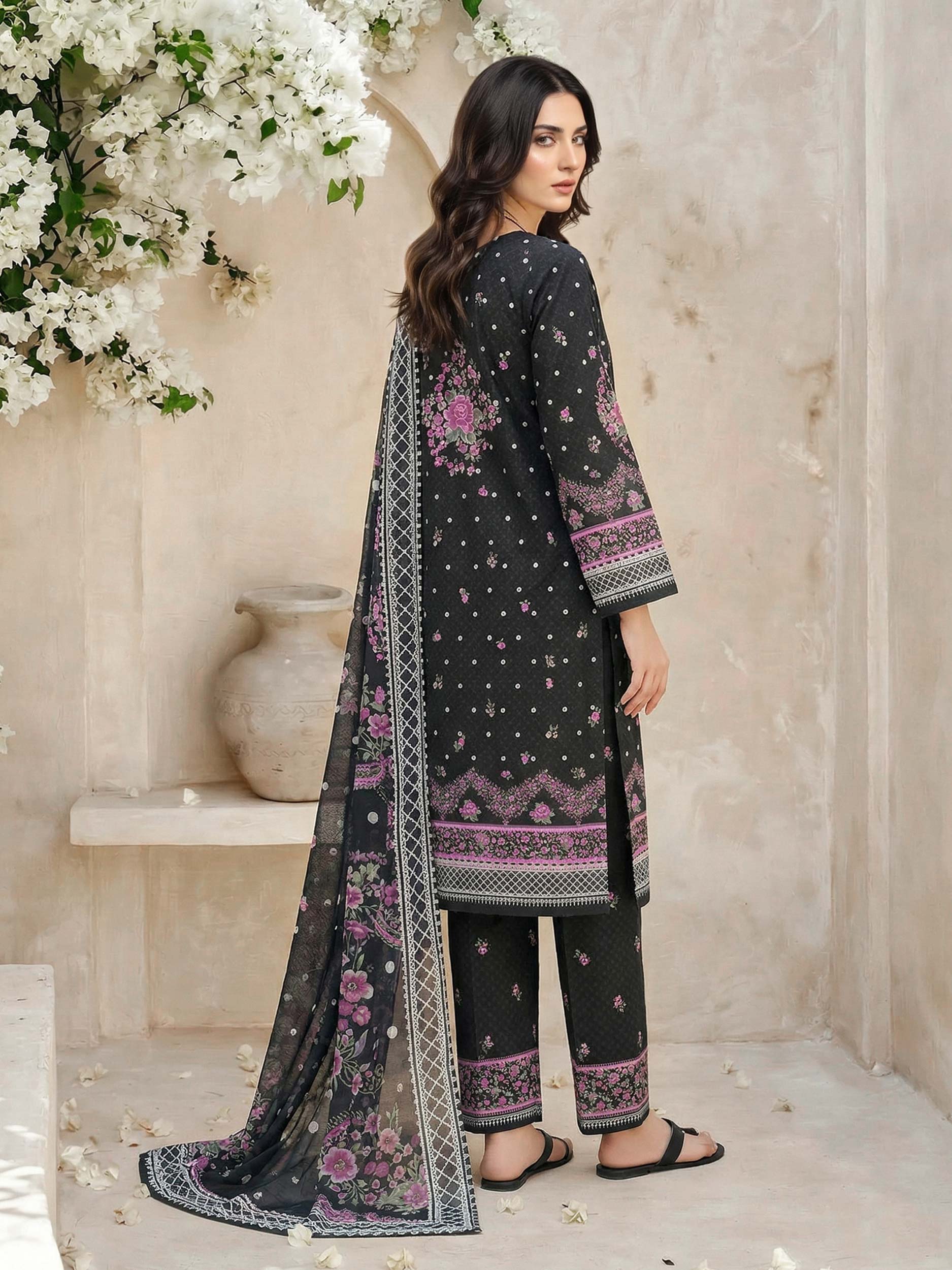 3 Piece Lawn Suit- Printed (Unstitched) - Image 3