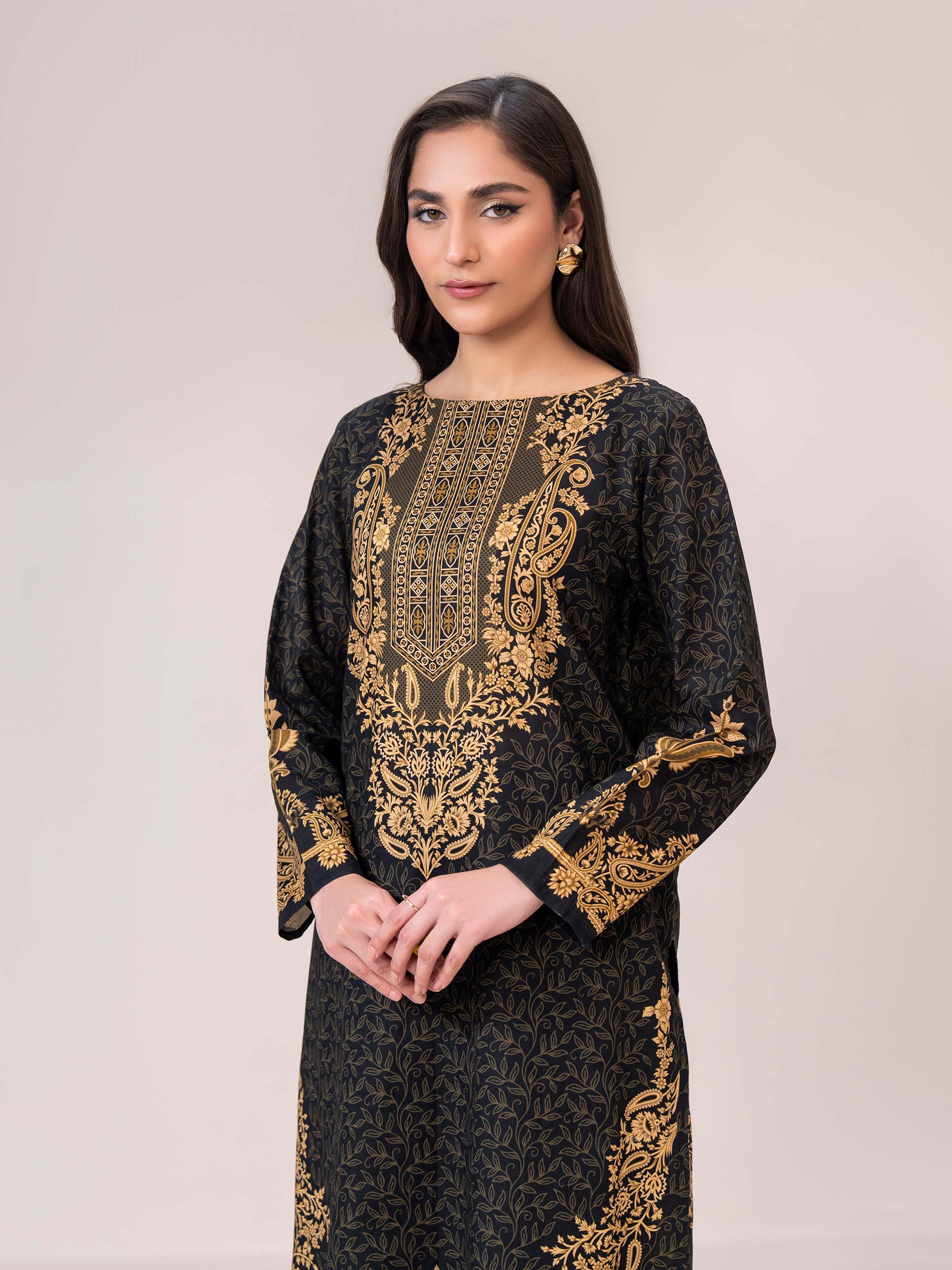 2 Piece Slub Khaddar Suit(Unstitched) - Image 4