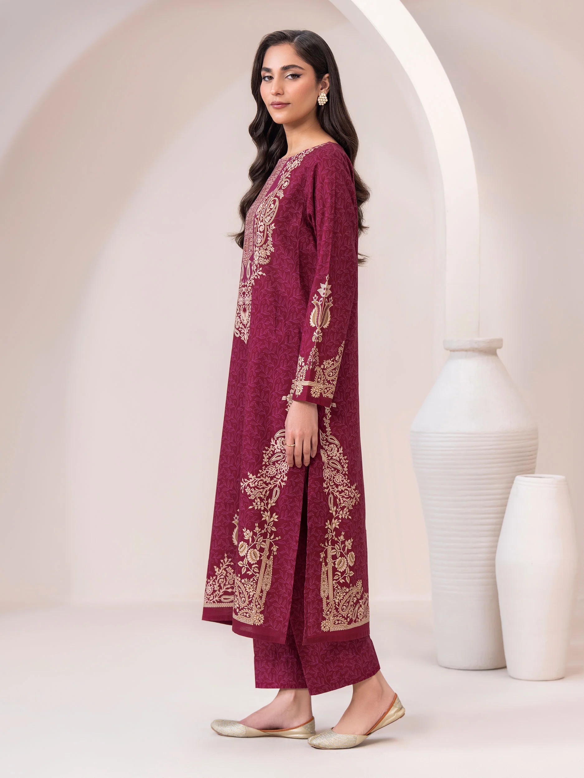 2 Piece Slub Khaddar Suit(Unstitched) - Image 2