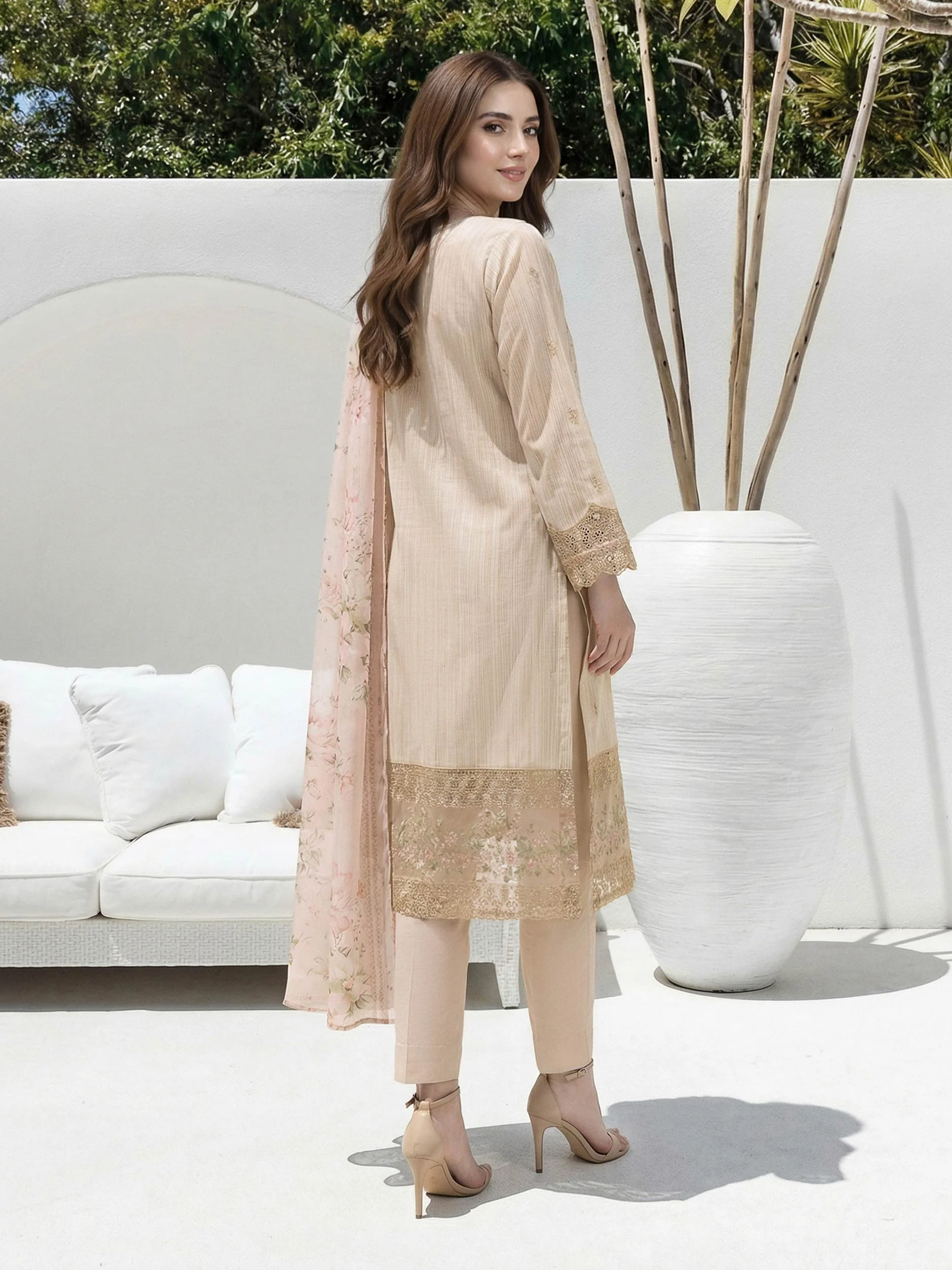 3 Piece Lawn Massouri Suit- Embroidered (Unstitched) - Image 3