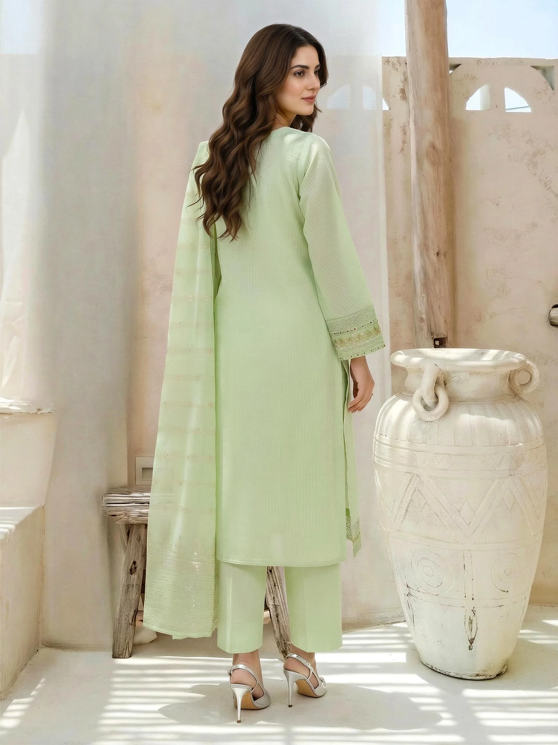 3 Piece Lawn Massouri Suit-Embroidered (Unstitched) - Image 3
