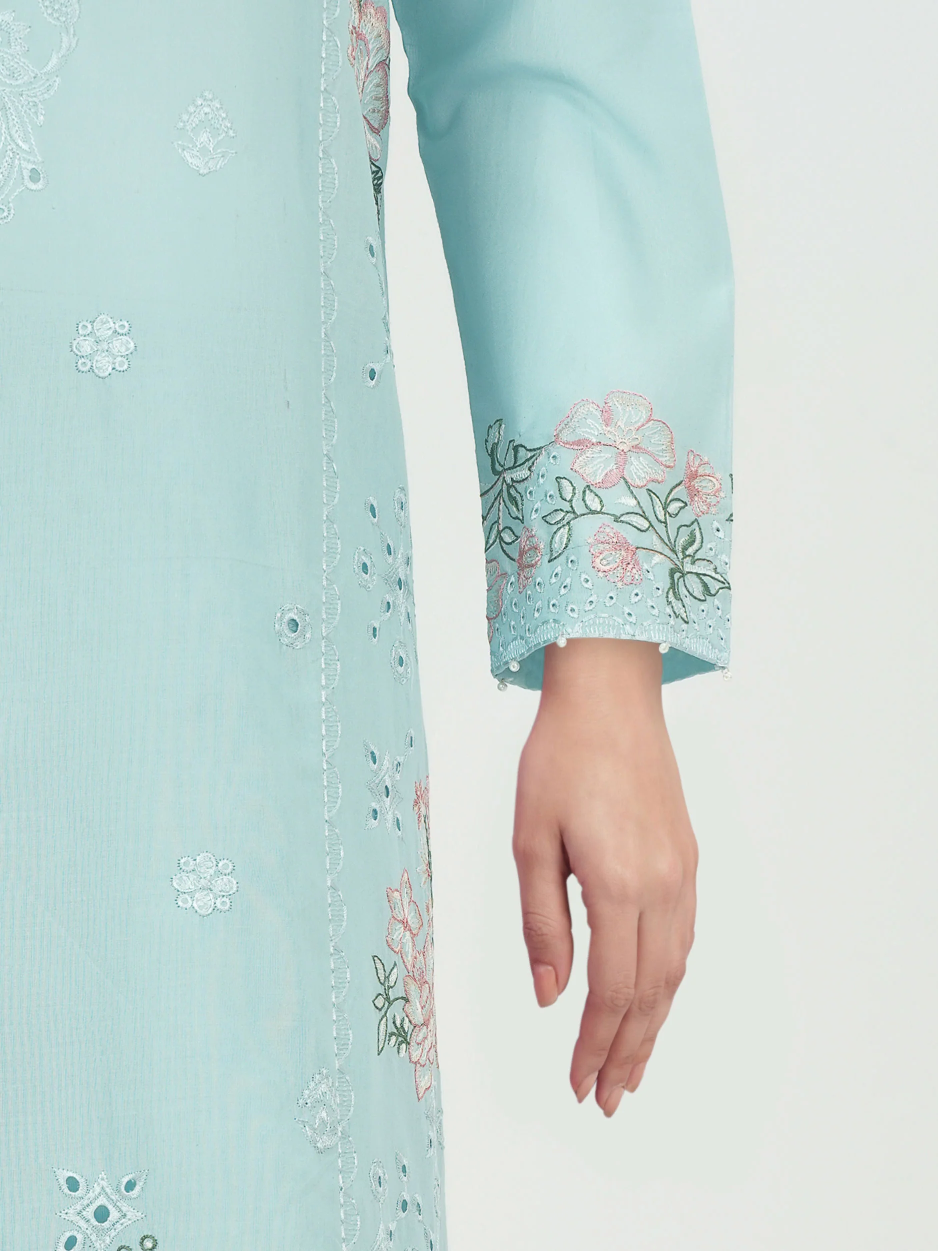 3 Piece Cambric Suit- Embroidered (Unstitched) - Image 5