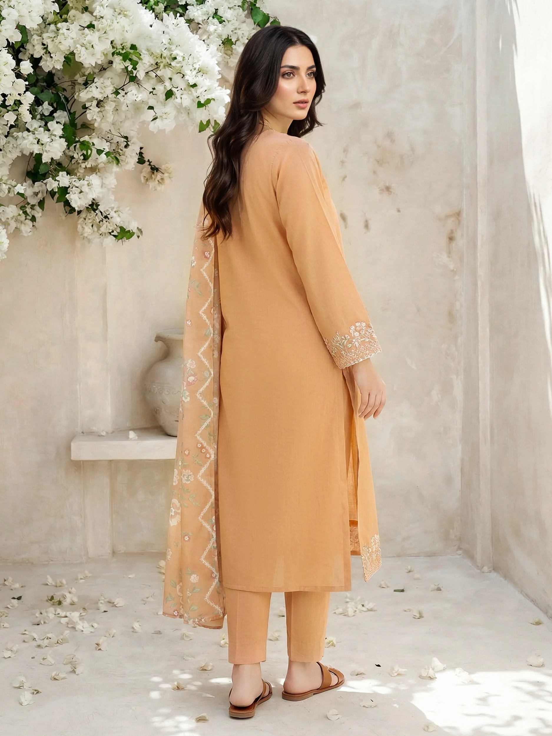 3 Piece Cambric Suit- Embroidered (Unstitched) - Image 3
