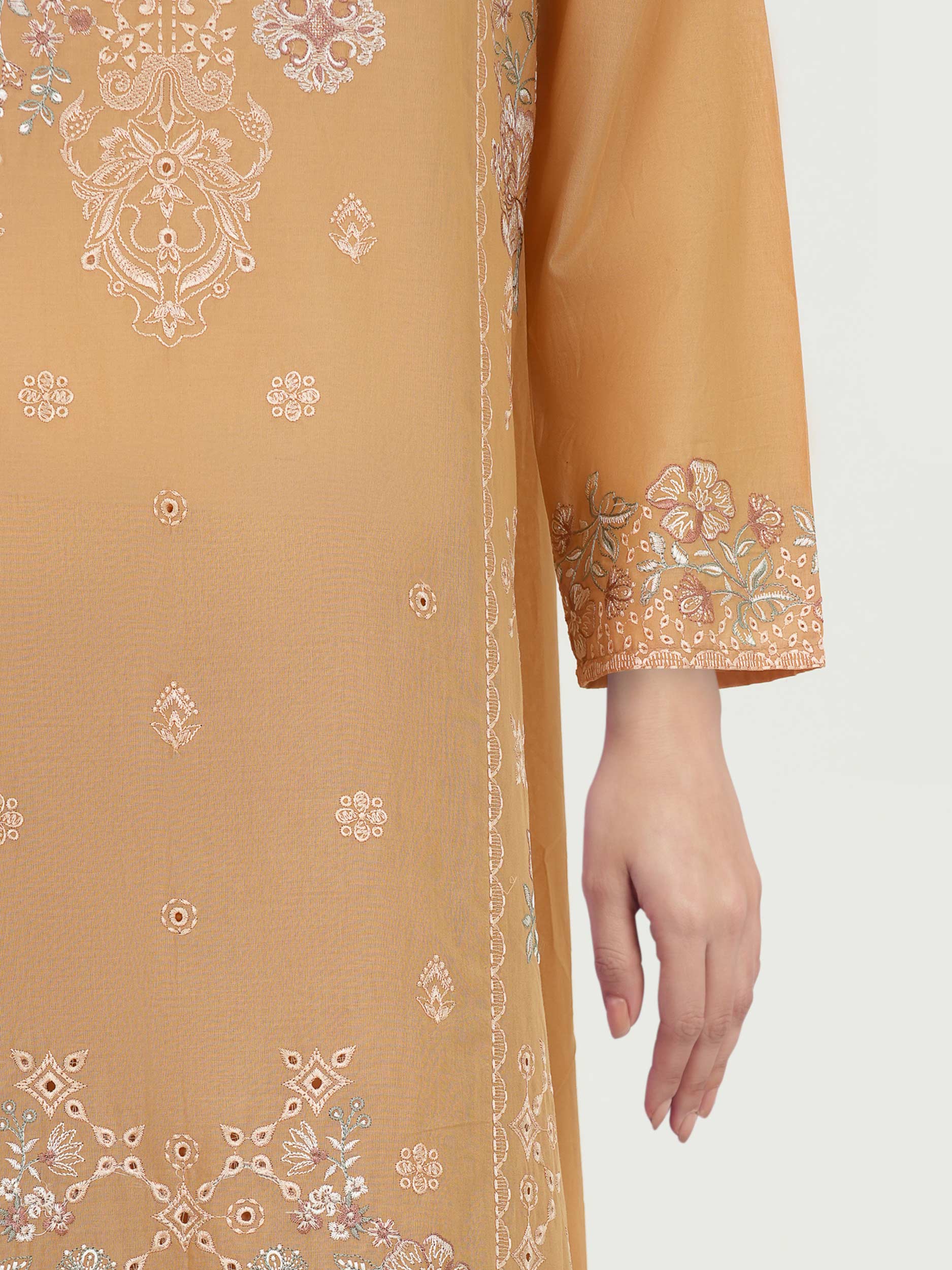 3 Piece Cambric Suit- Embroidered (Unstitched) - Image 5