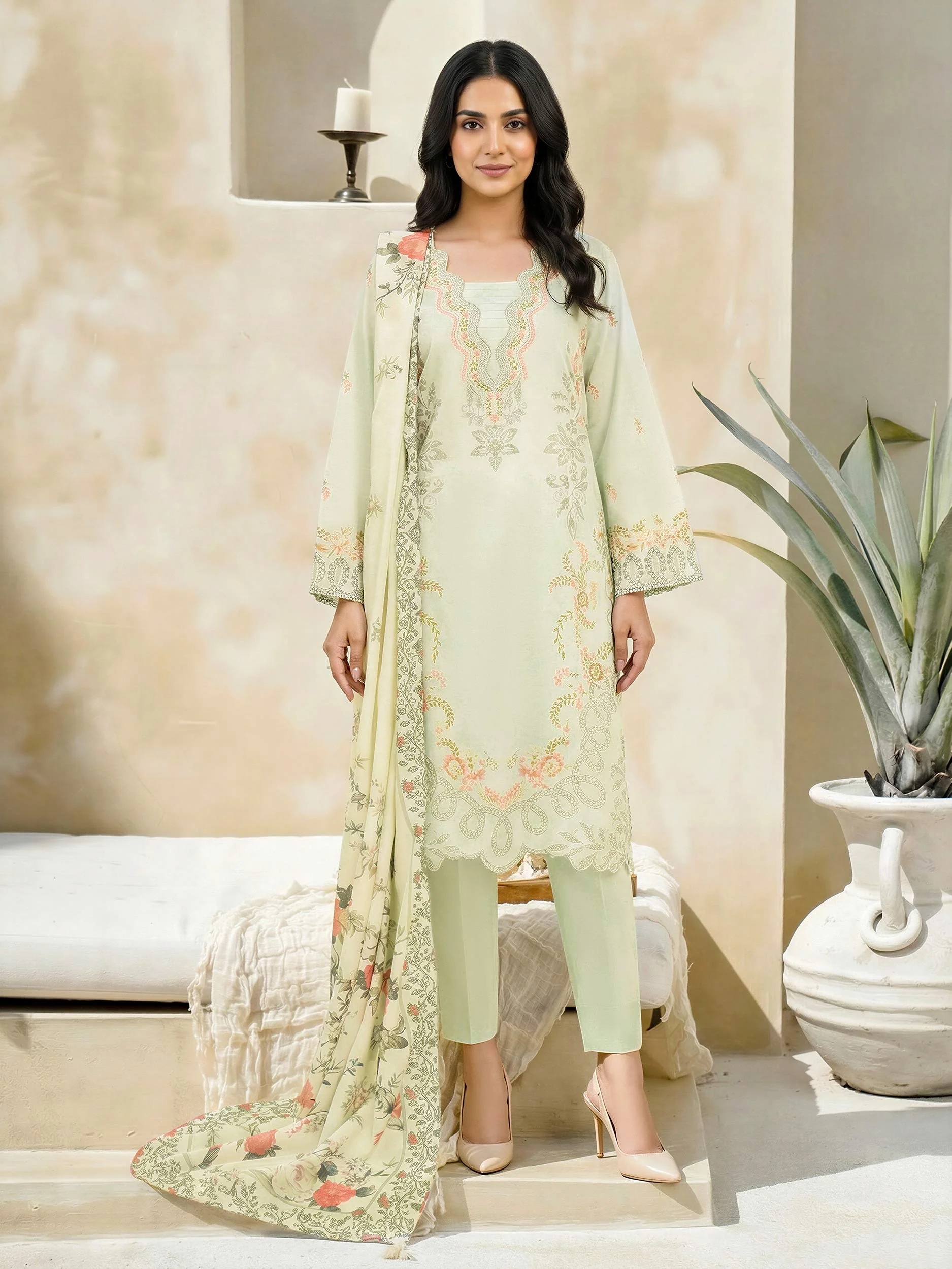 3 Piece Lawn Suit-Embroidered (Unstitched) - Image 3