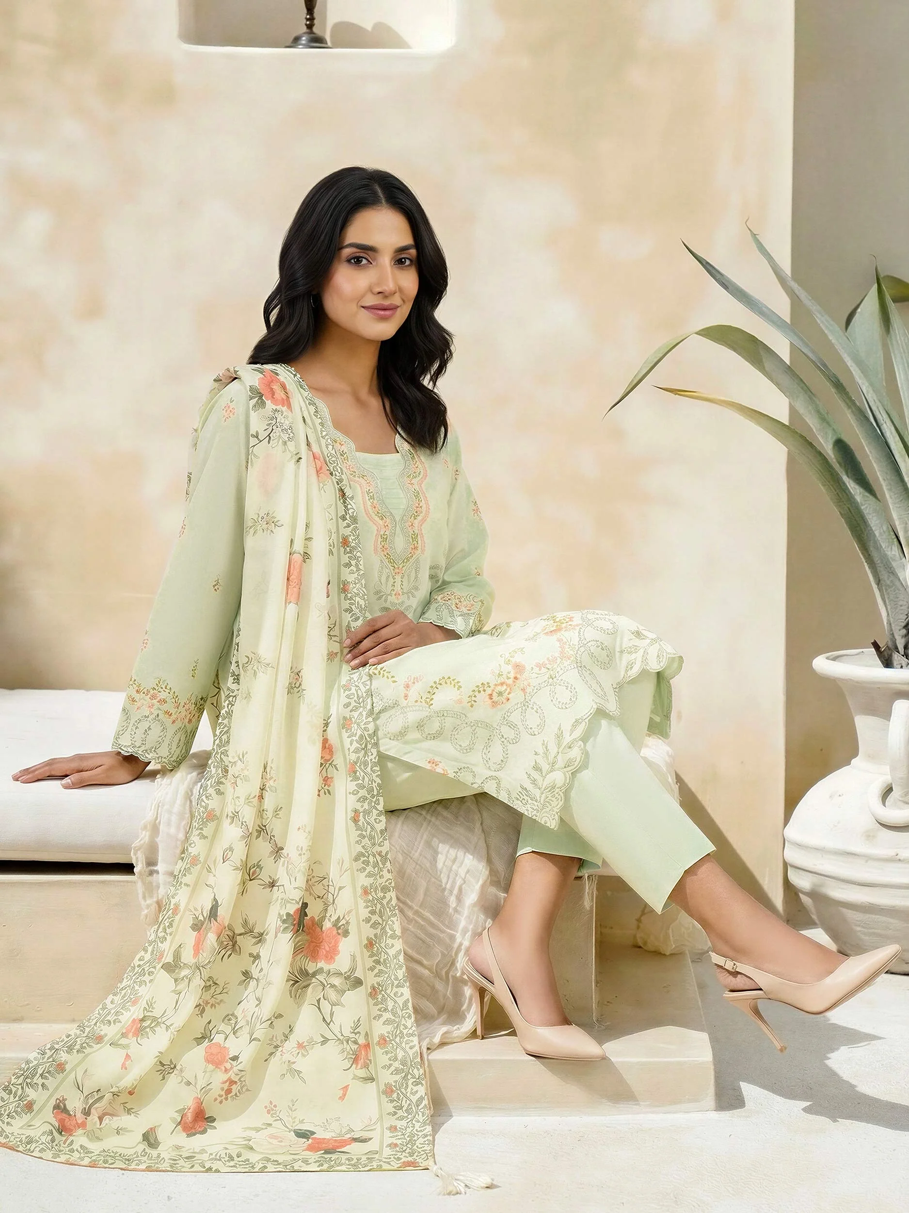 3 Piece Lawn Suit-Embroidered (Unstitched) - Image 4