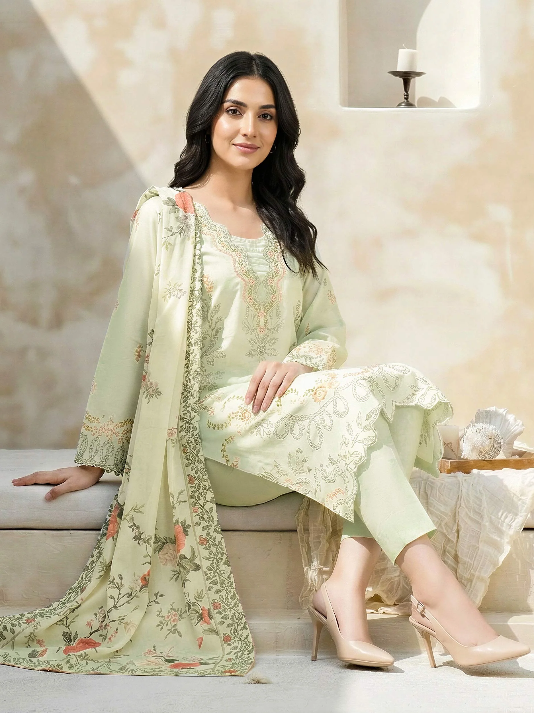 3 Piece Lawn Suit-Embroidered (Unstitched) - Image 5
