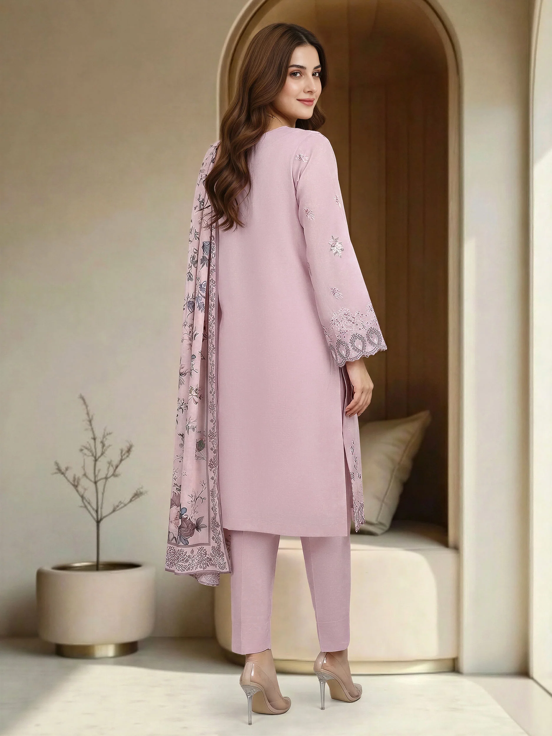 3 Piece Lawn Suit-Embroidered (Unstitched) - Image 2