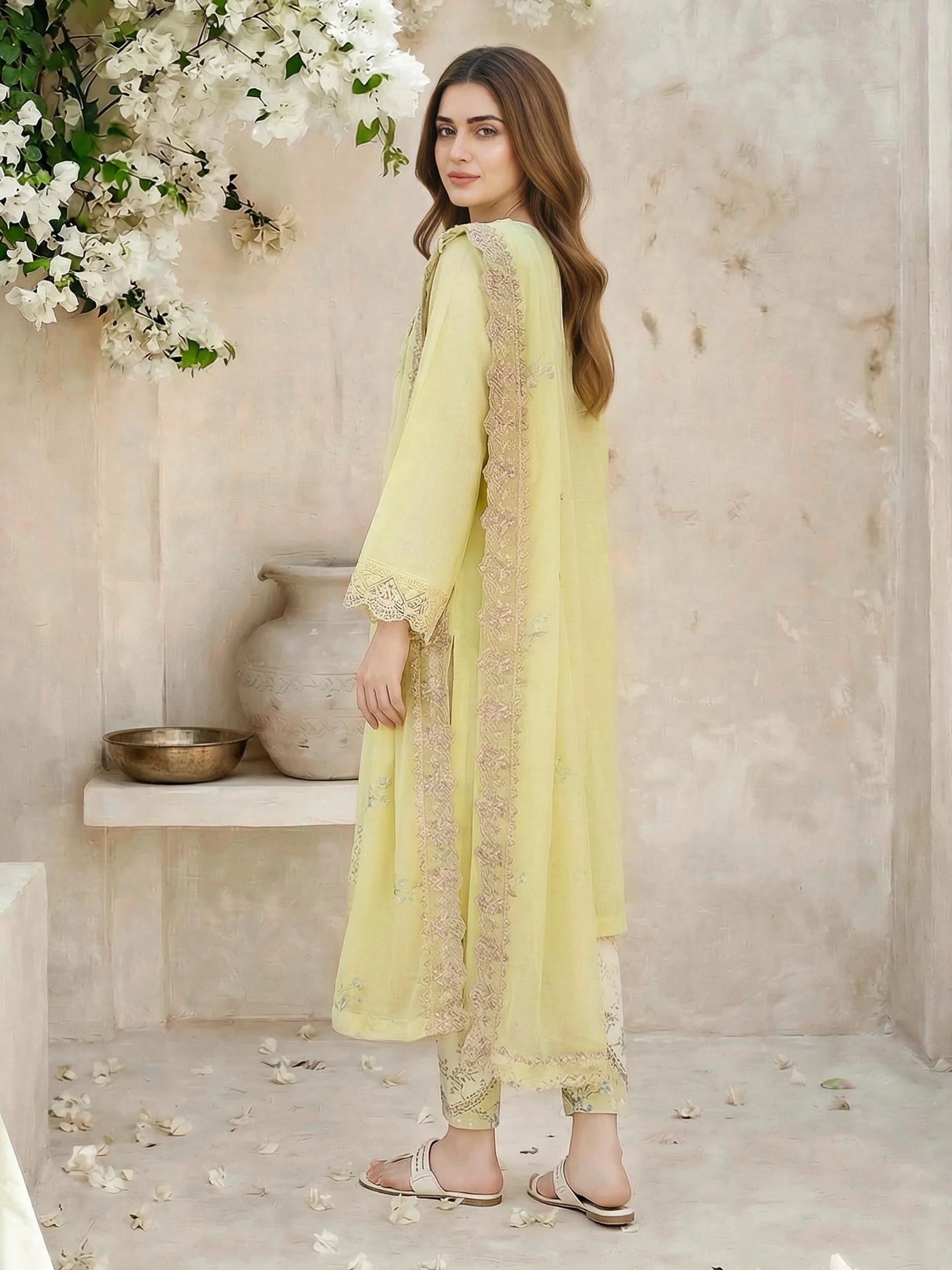 3 Piece Lawn Suit- Embroidered (Unstitched) - Image 3