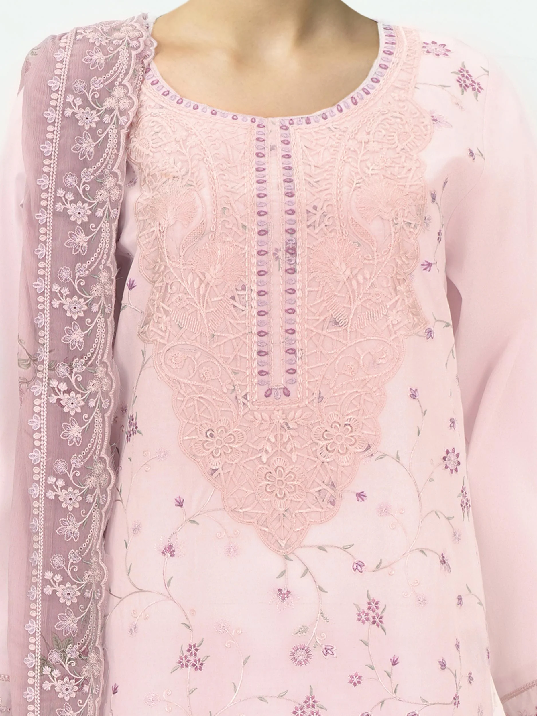 3 Piece Lawn Suit- Embroidered (Unstitched) - Image 4