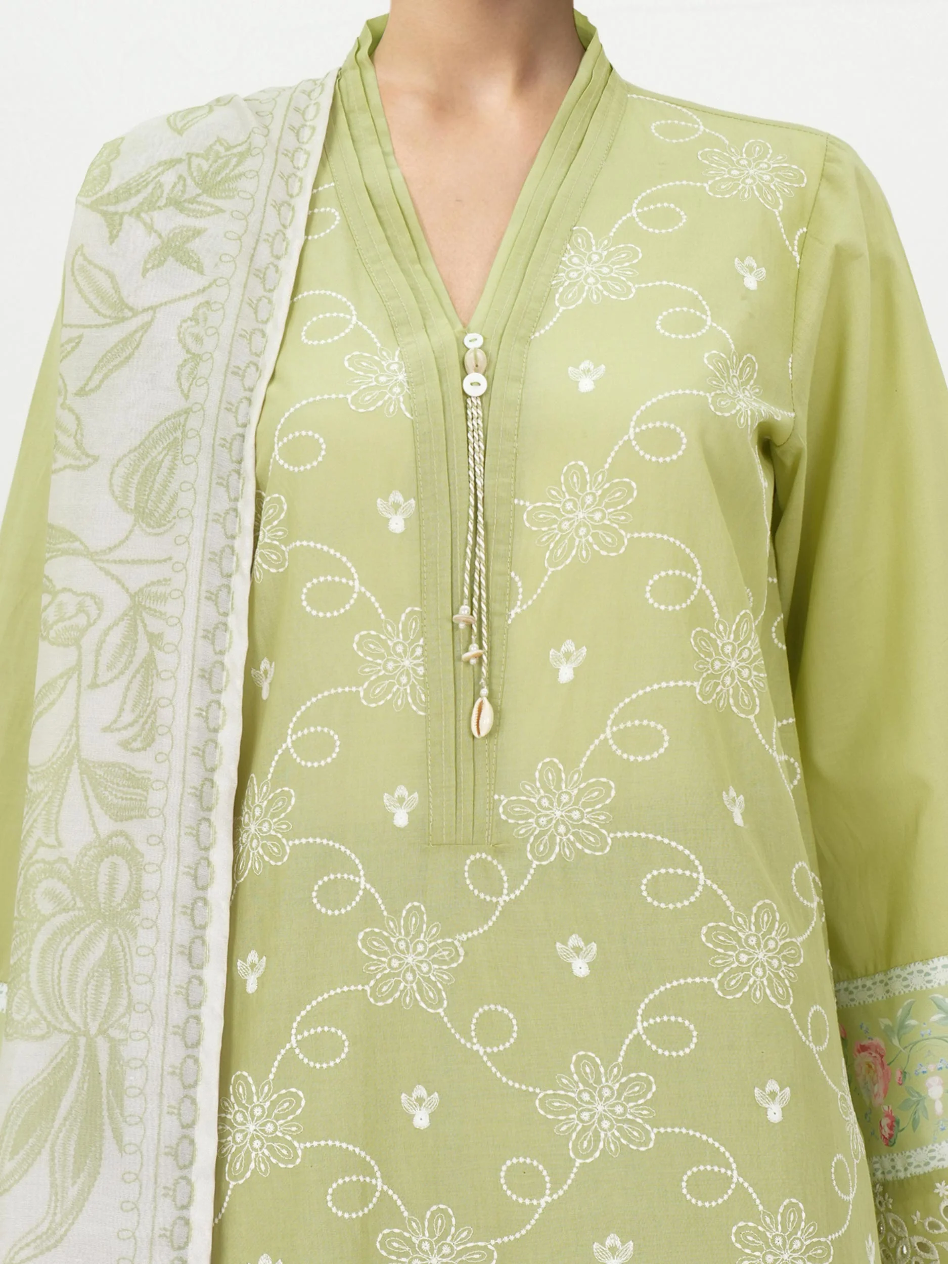 3 Piece Cambric Suit-Embroidered (Unstitched) - Image 4