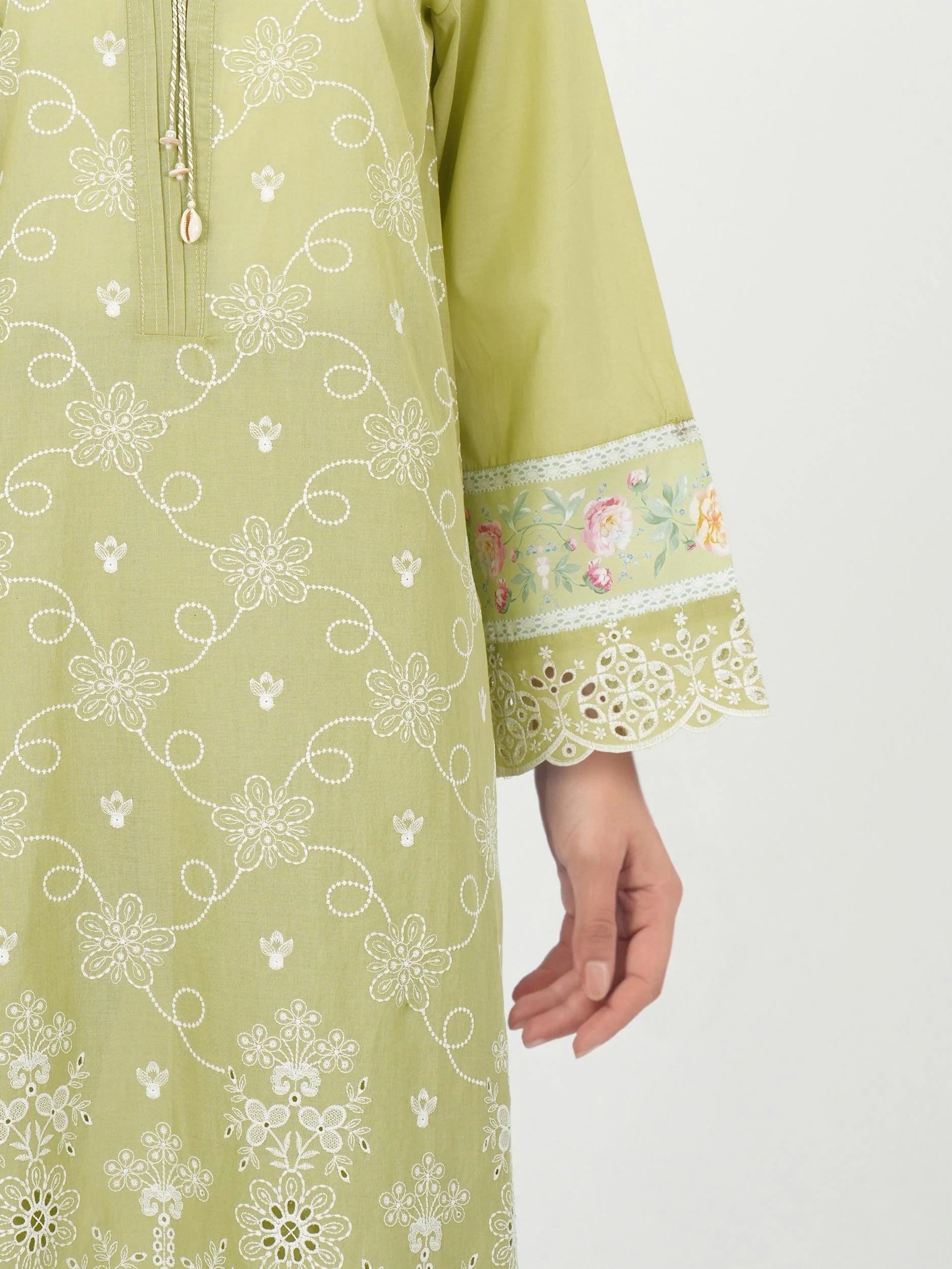 3 Piece Cambric Suit-Embroidered (Unstitched) - Image 5