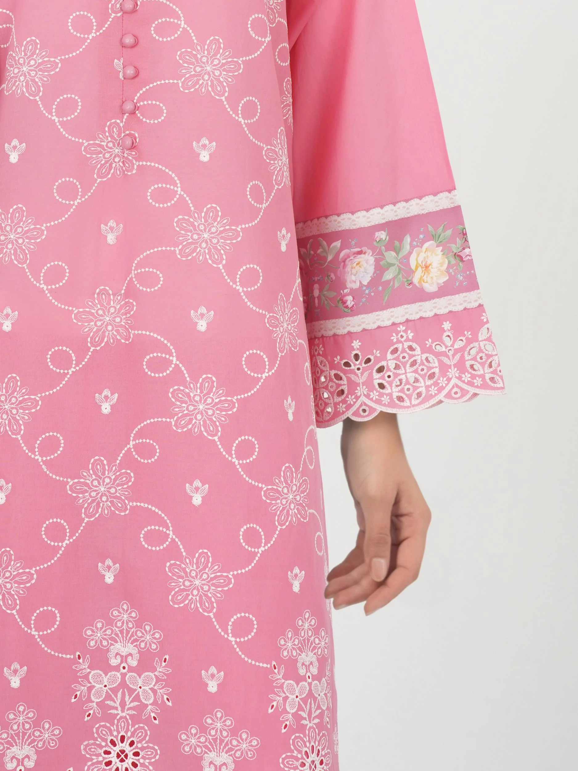 3 Piece Cambric Suit-Embroidered (Unstitched) - Image 5
