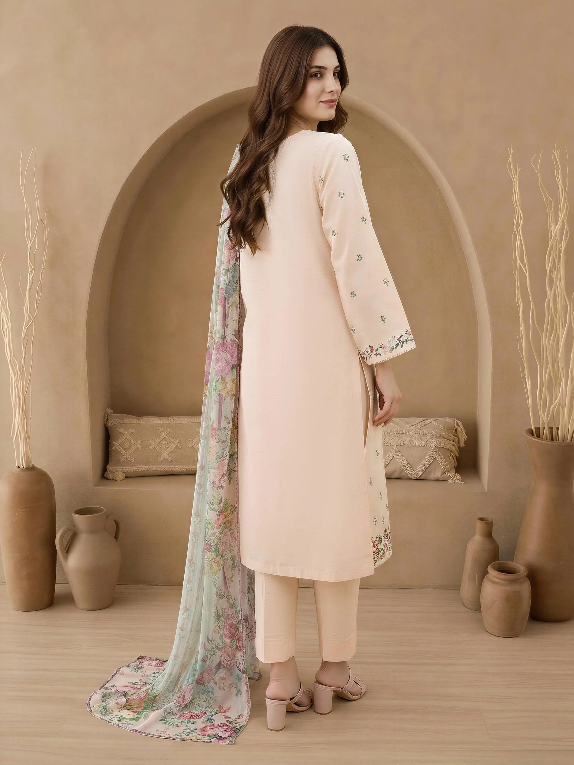 3 Piece Lawn Suit-Embroidered (Unstitched) - Image 3