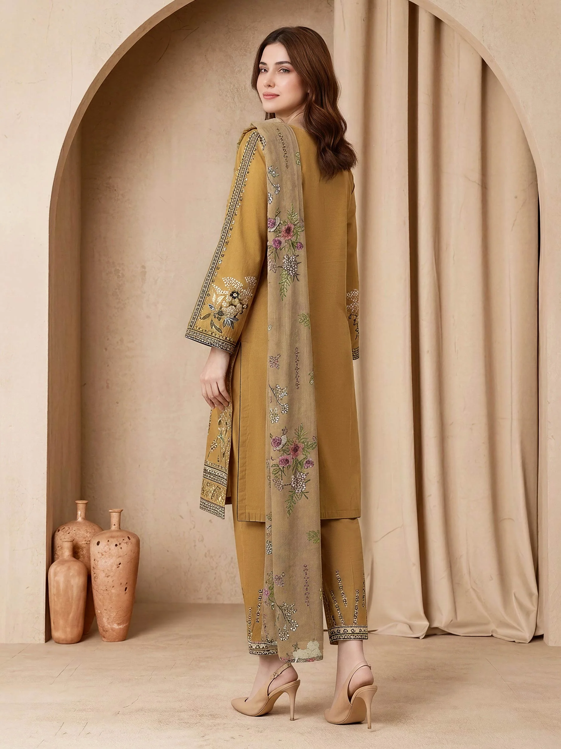 3 Piece Lawn Suit-Embroidered (Unstitched) - Image 2