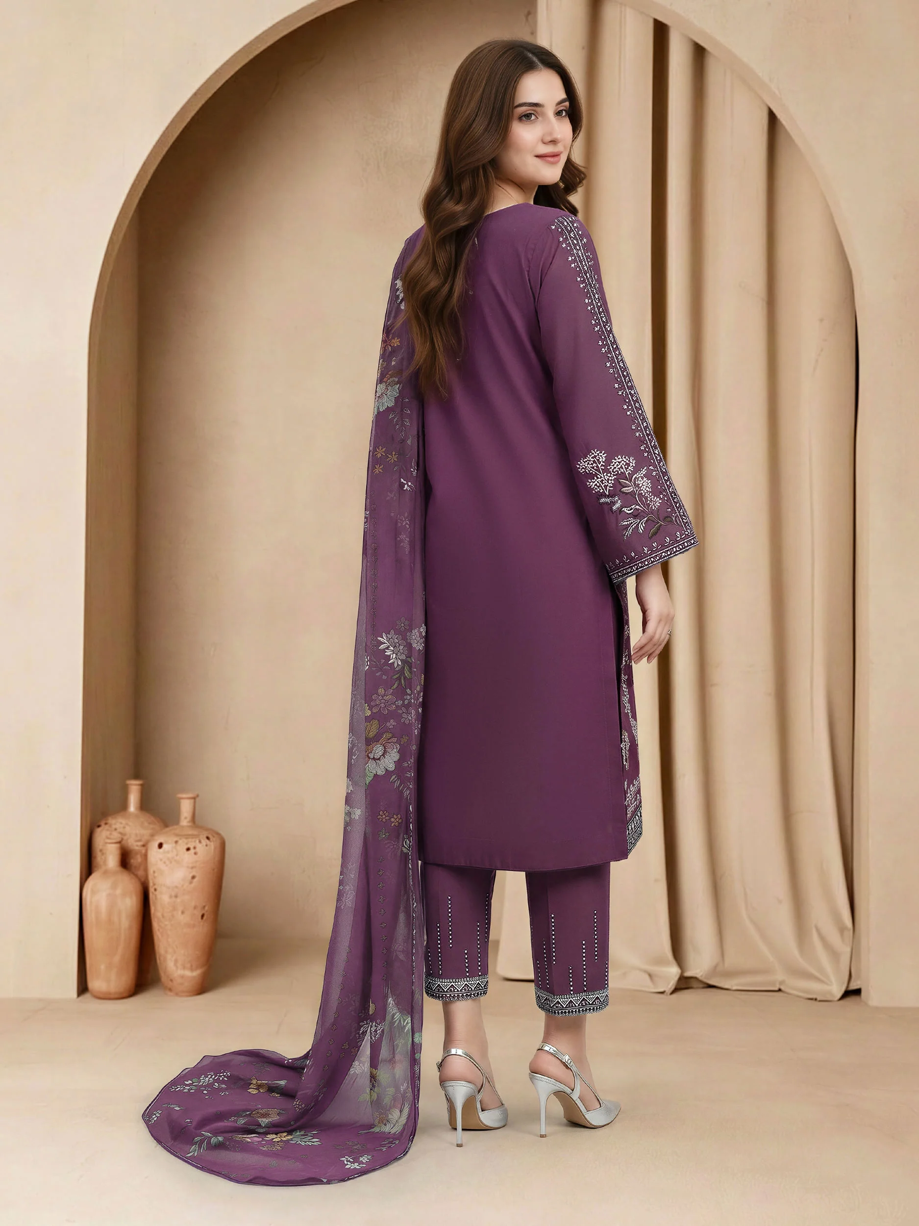 3 Piece Lawn Suit-Embroidered (Unstitched) - Image 2