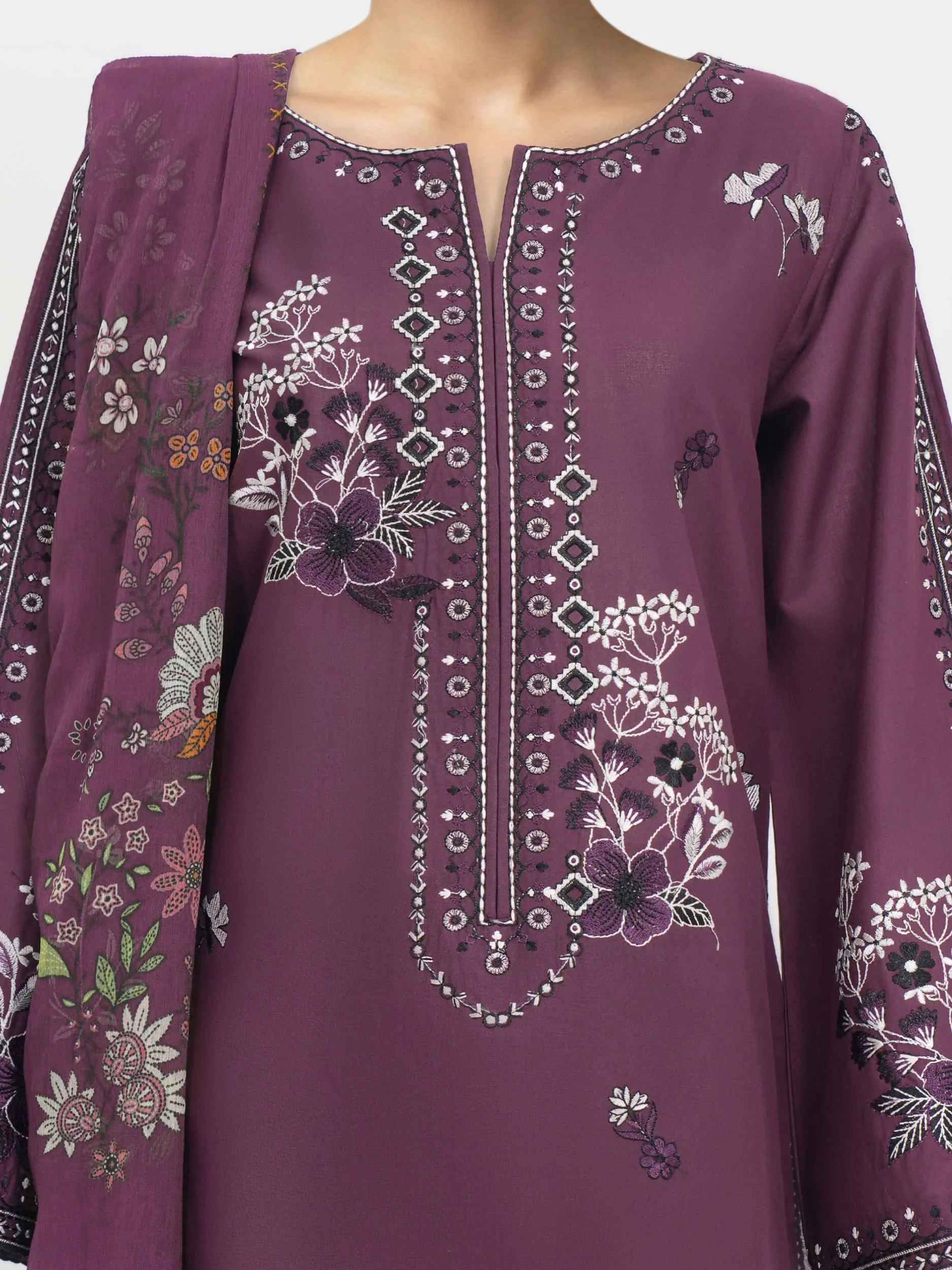 3 Piece Lawn Suit-Embroidered (Unstitched) - Image 3