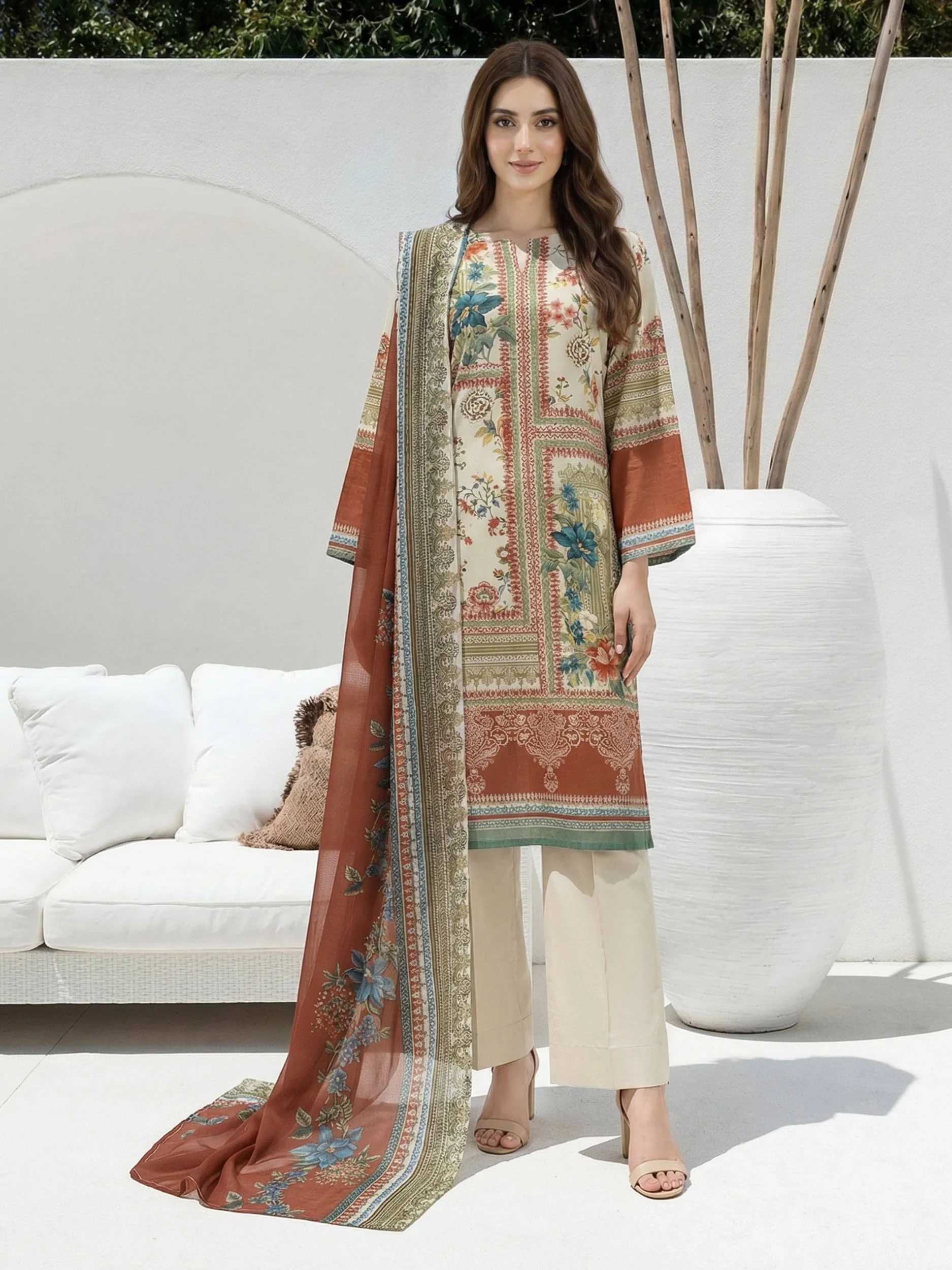 3 Piece Lawn Suit (Unstitched) - Image 2