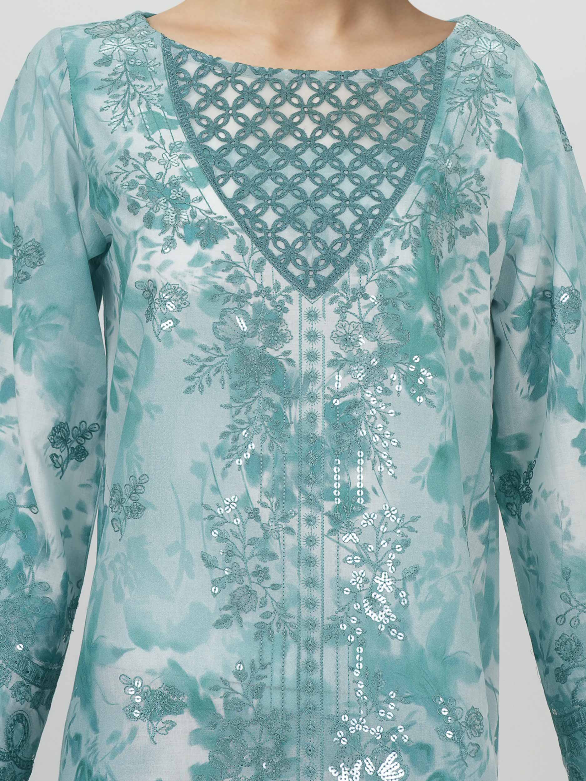 3 Piece Lawn Suit- Embroidered (Unstitched) - Image 4