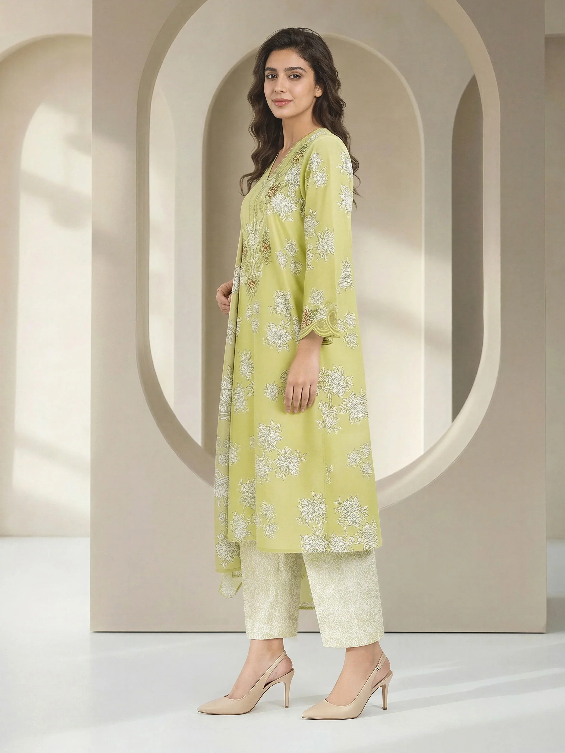 3 Piece Lawn Suit-Embroidered (Unstitched) - Image 2