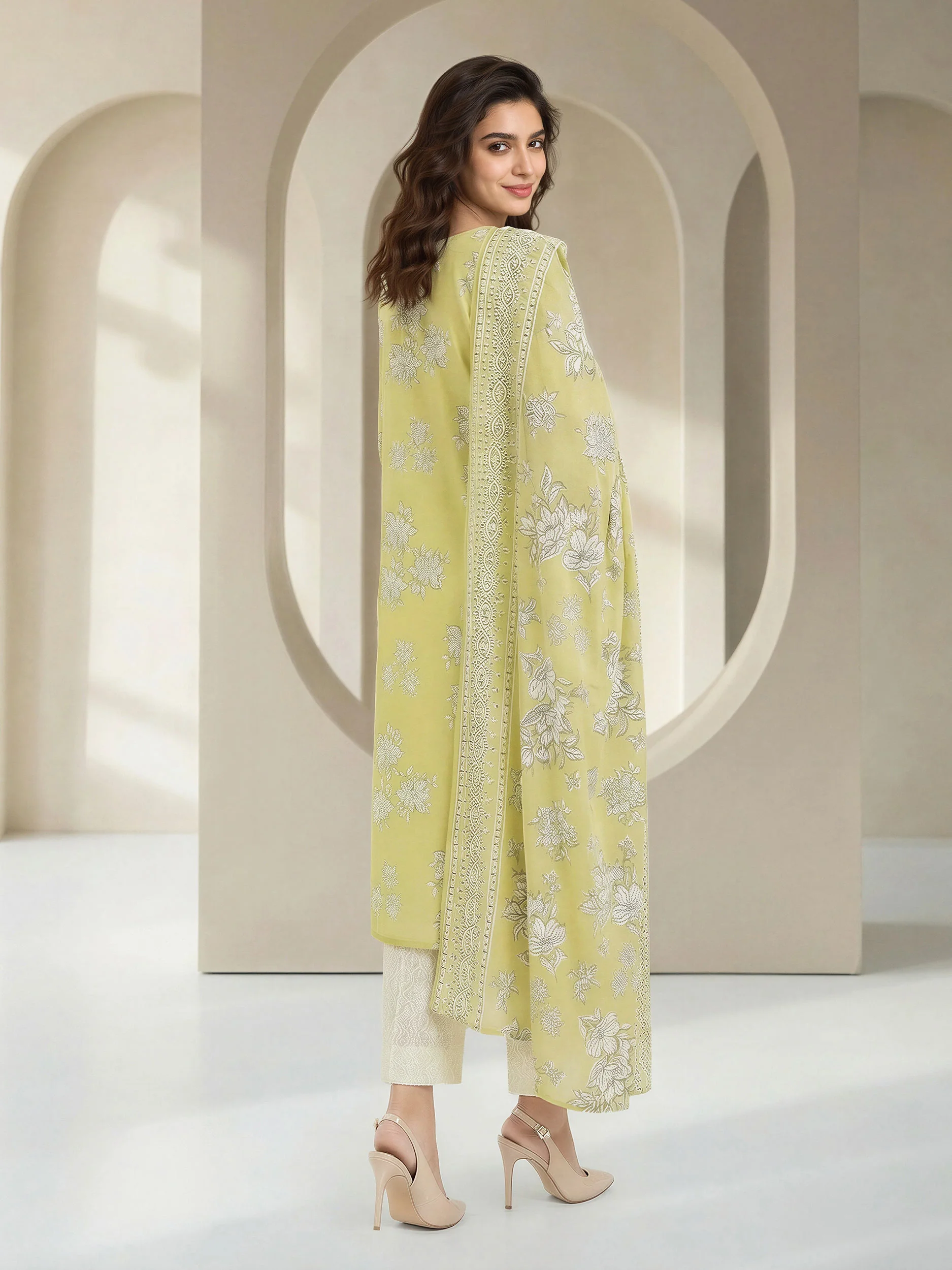 3 Piece Lawn Suit-Embroidered (Unstitched) - Image 3