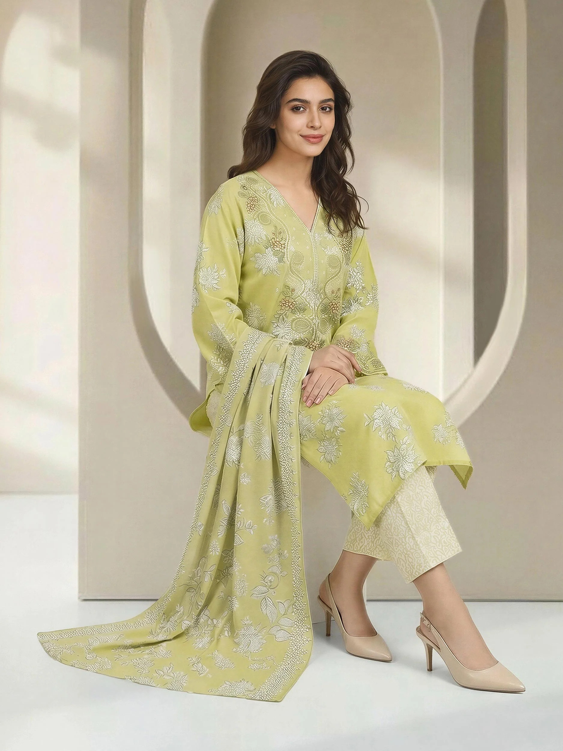 3 Piece Lawn Suit-Embroidered (Unstitched) - Image 5