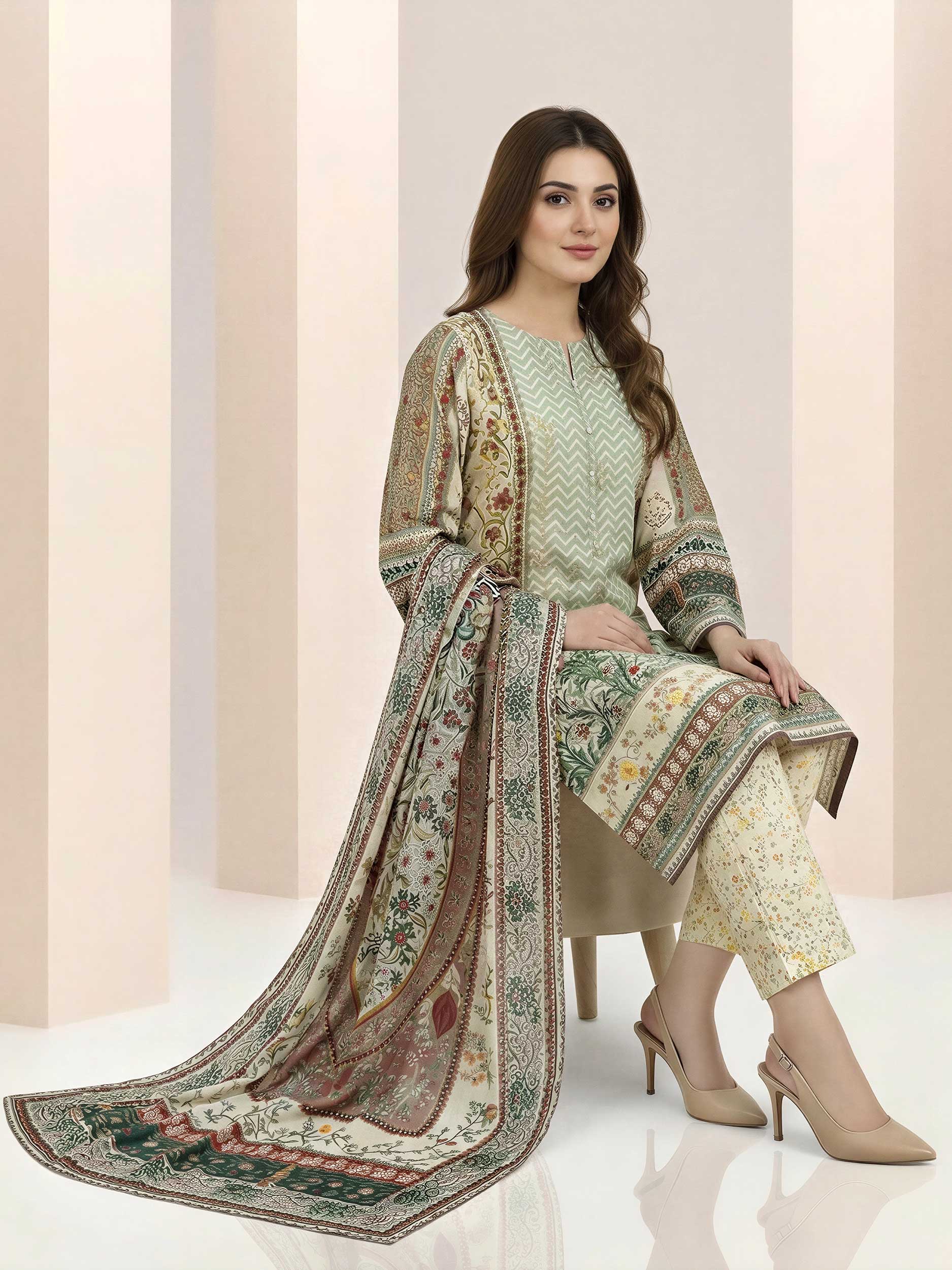 3 Piece Lawn Suit -Printed (Unstitched) - Image 3