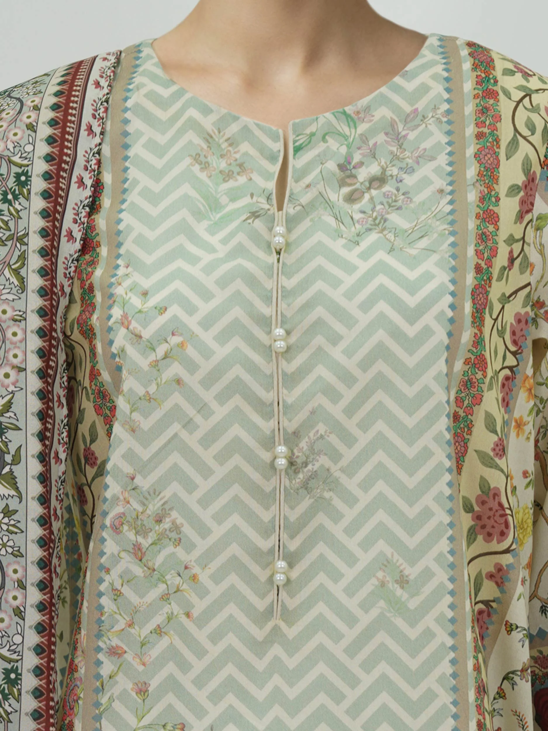 3 Piece Lawn Suit -Printed (Unstitched) - Image 5