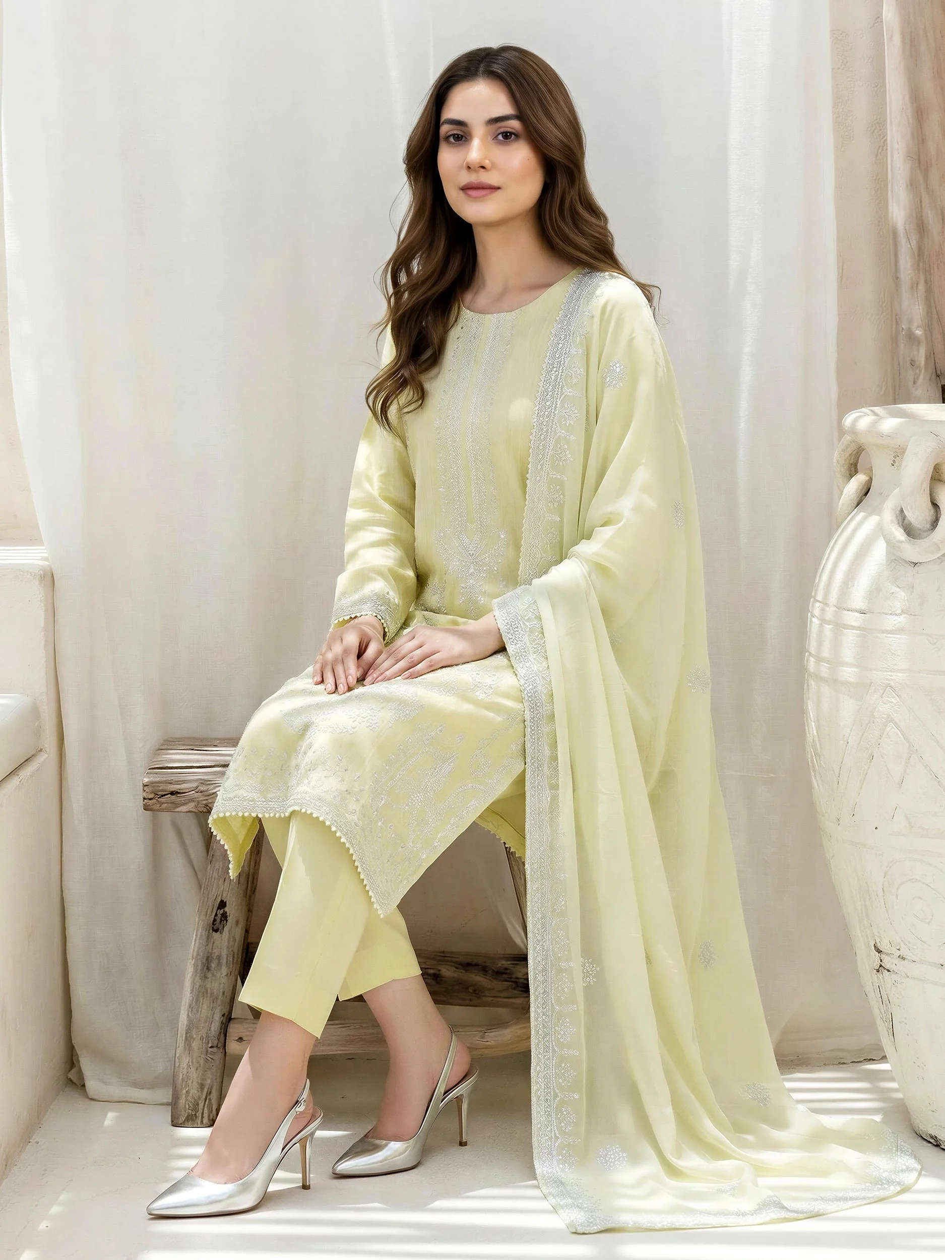 3 Piece Lawn Massouri Suit-Embroidered (Unstitched) - Image 3