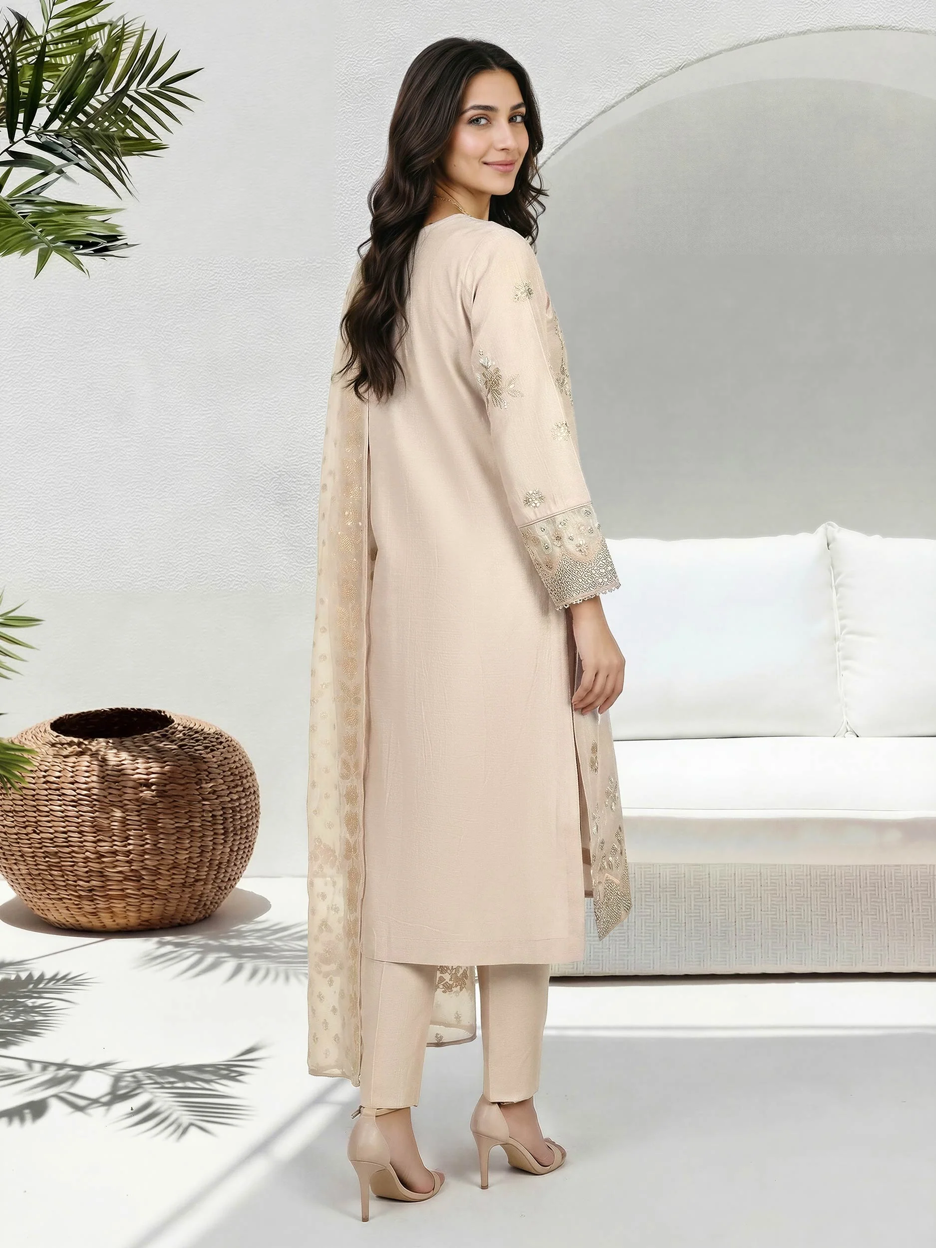 3 Piece Lawn Suit-  Embroidered (Unstitched) - Image 3