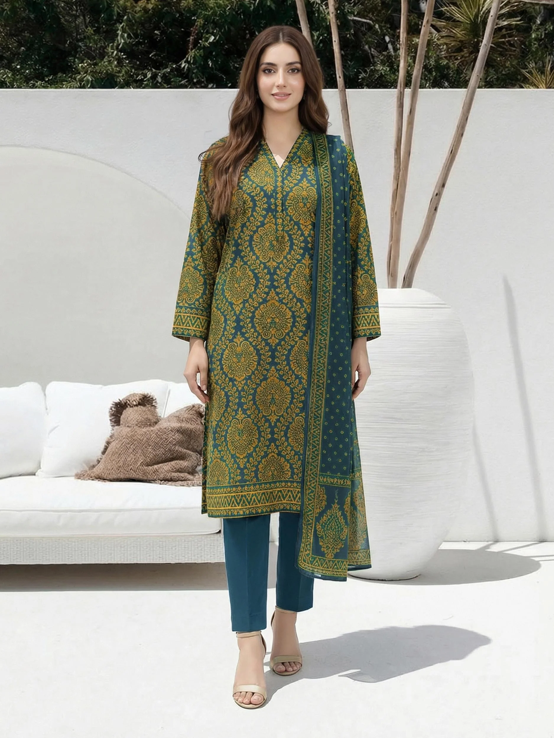 2 Piece Lawn Suit (Unstitched) - Image 2