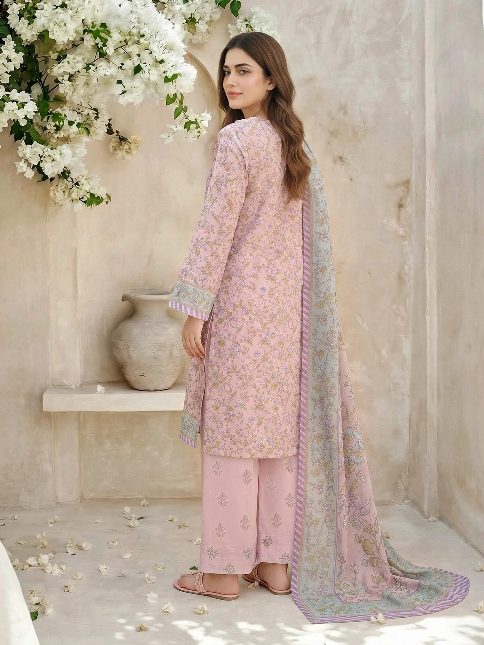 3 Piece Lawn Suit- Printed (Unstitched) - Image 3