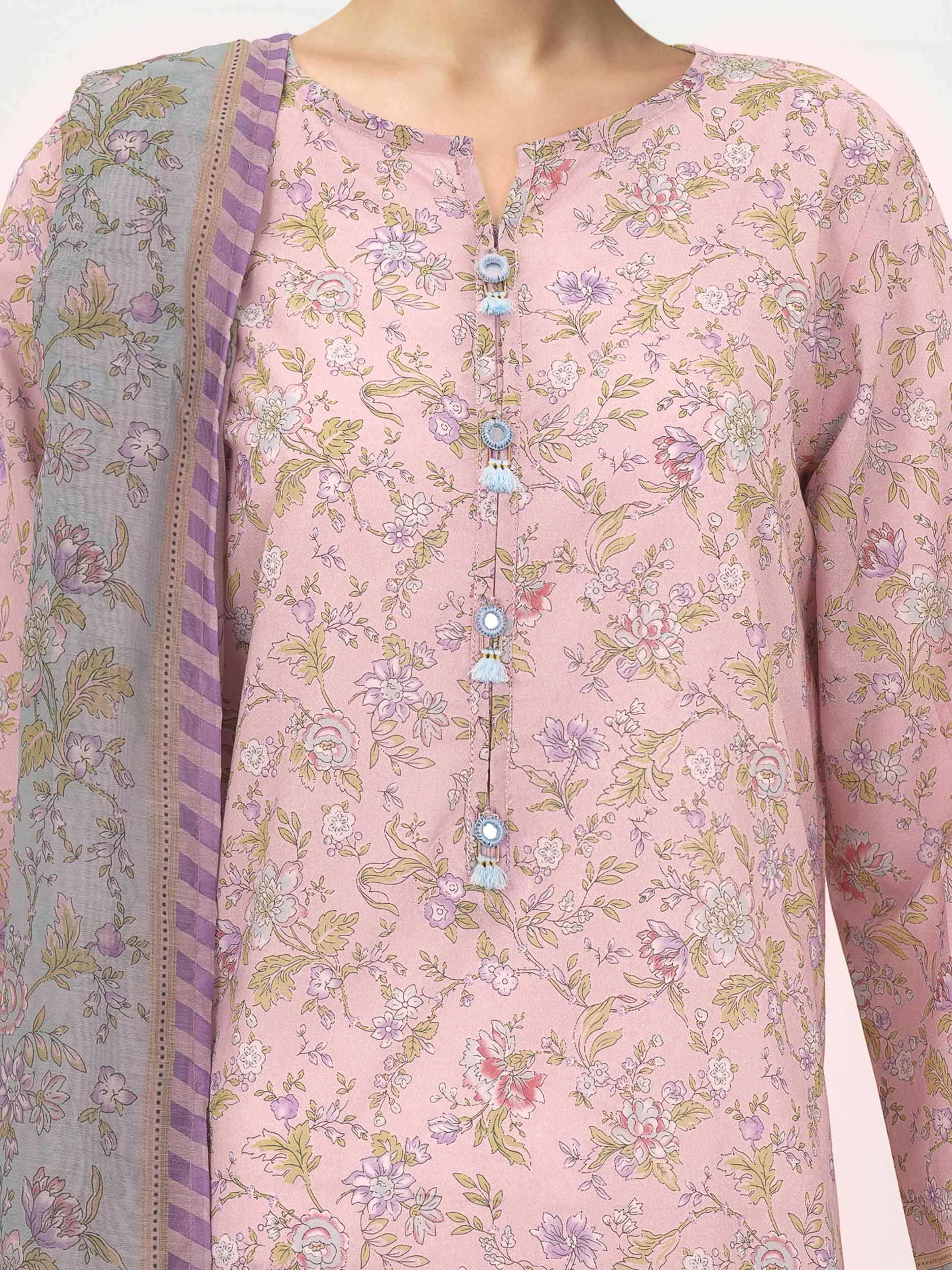 3 Piece Lawn Suit- Printed (Unstitched) - Image 4