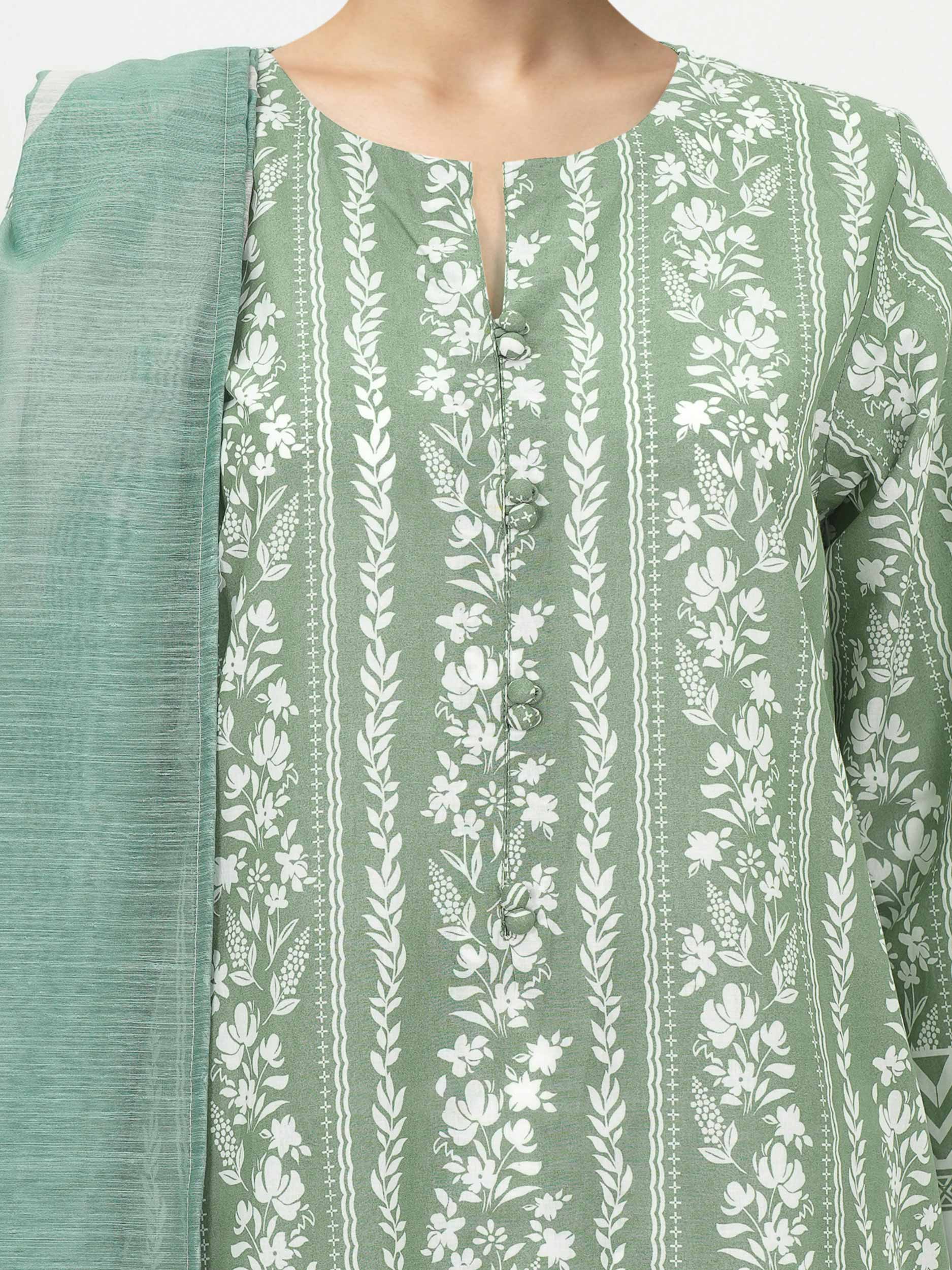 3 Piece Lawn Suit- Printed (Unstitched) - Image 4