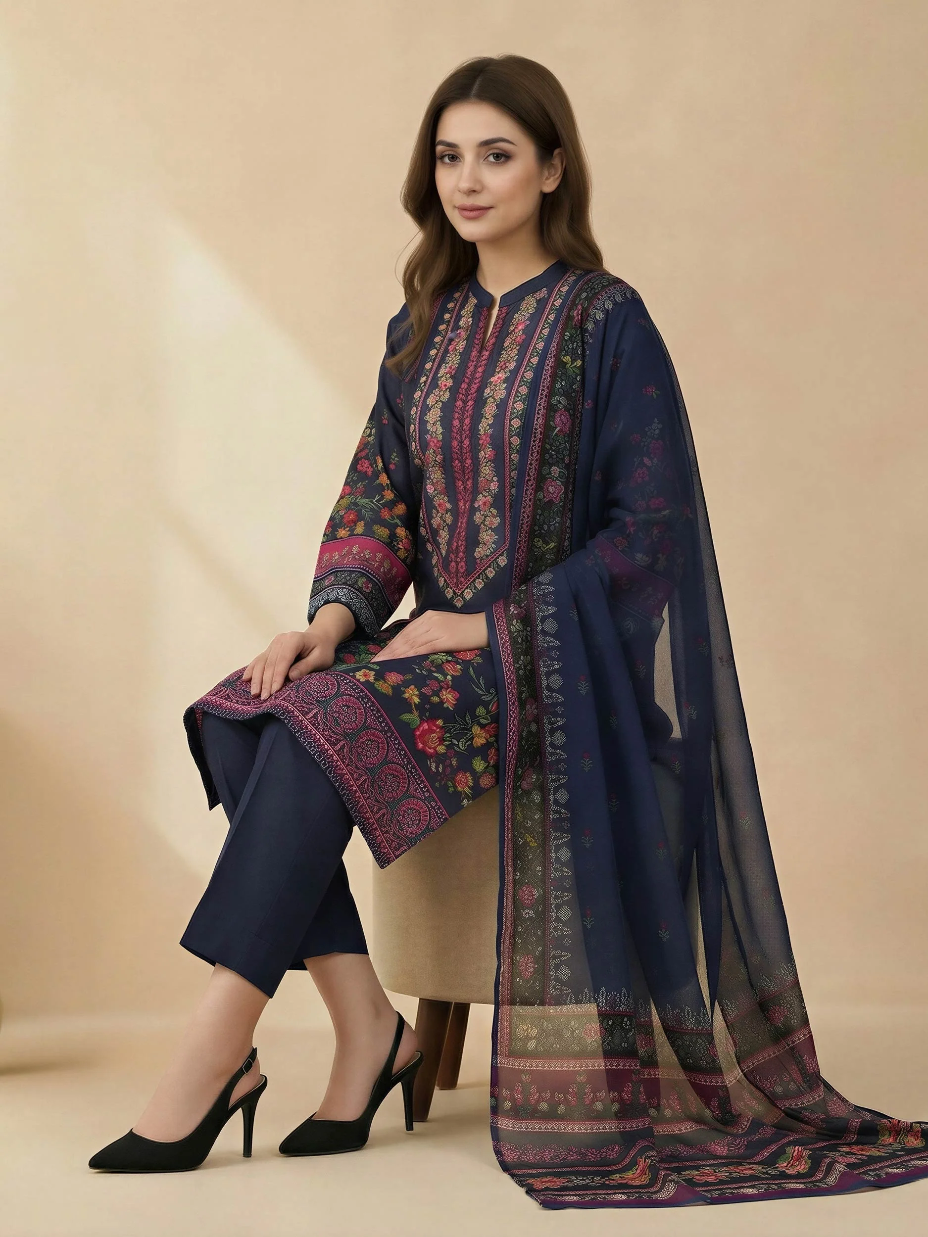 3 Piece Lawn Suit -Printed (Unstitched) - Image 4