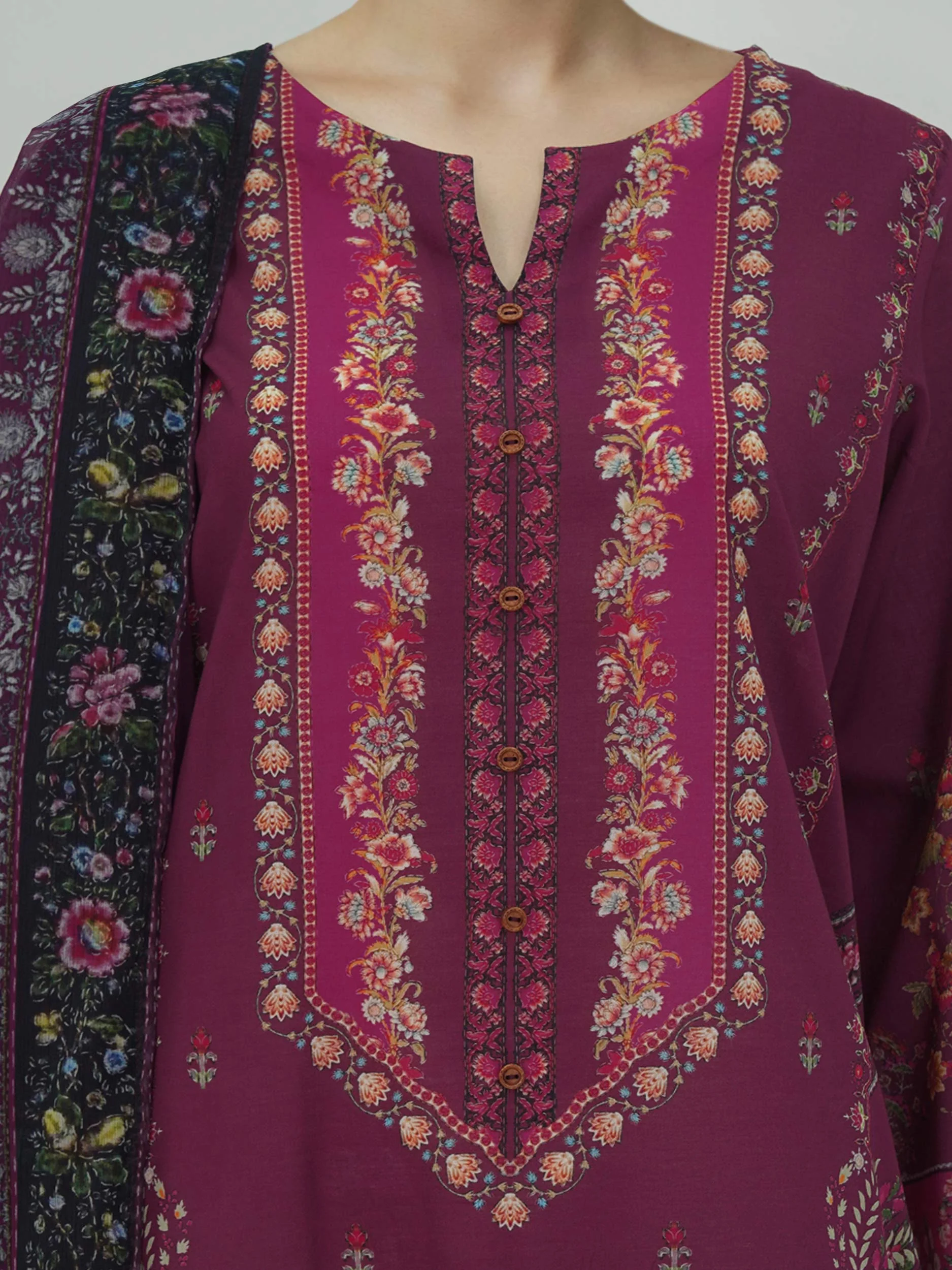 3 Piece Lawn Suit -Printed (Unstitched) - Image 5