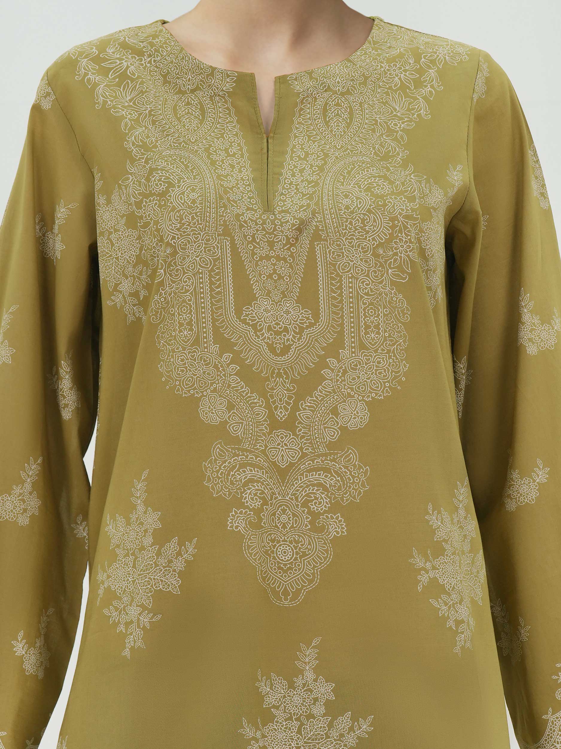 3 Piece Lawn Slub Suit (Unstitched) - Image 4