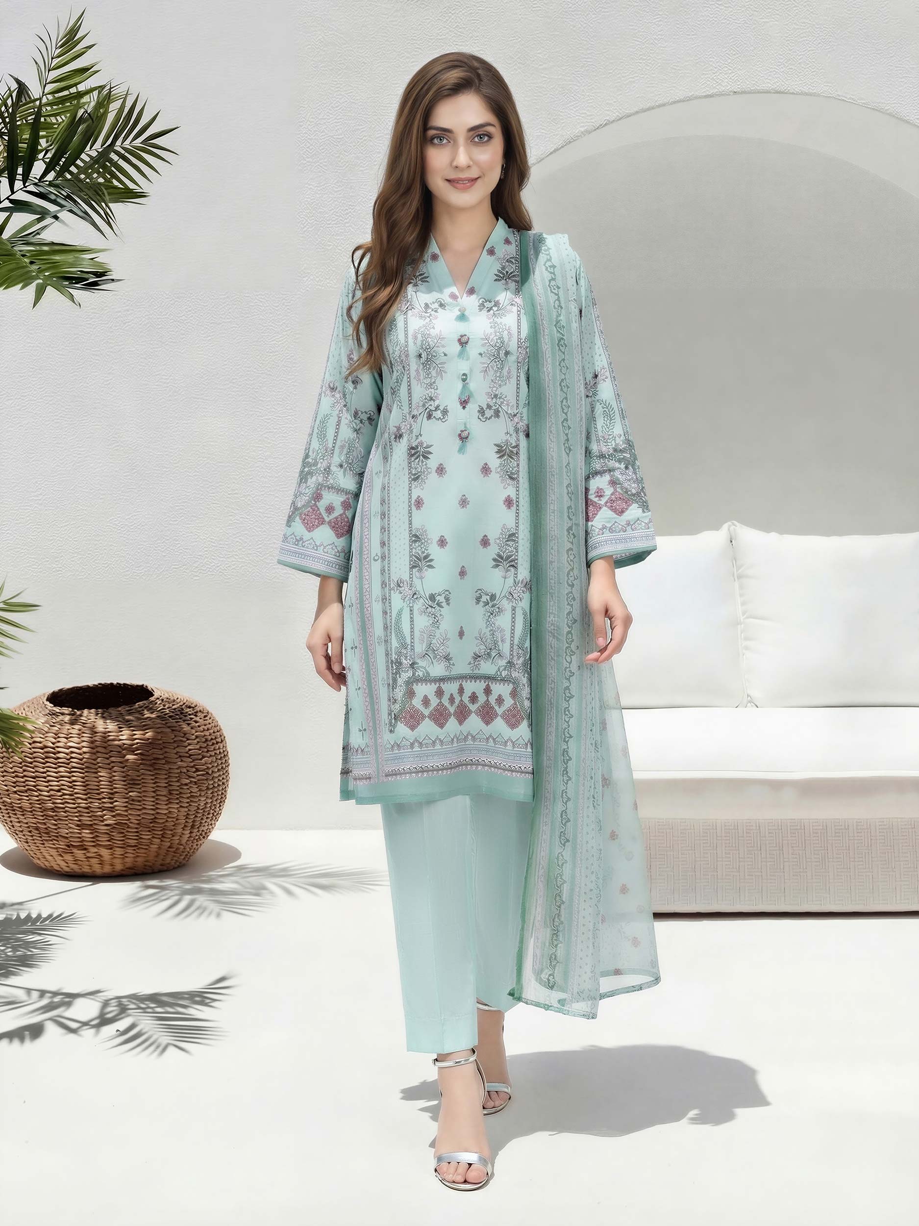 2 Piece Lawn Suit (Unstitched) - Image 2