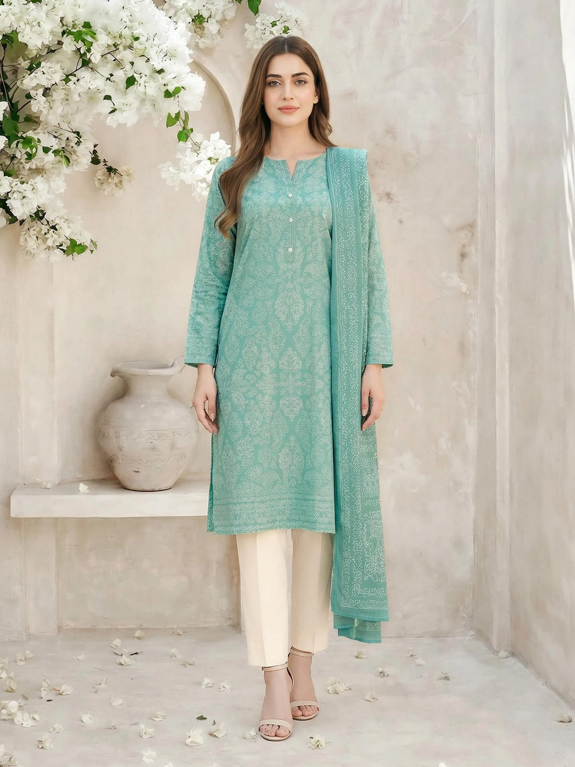 2 Piece Lawn Suit- Printed (Unstitched) - Image 2