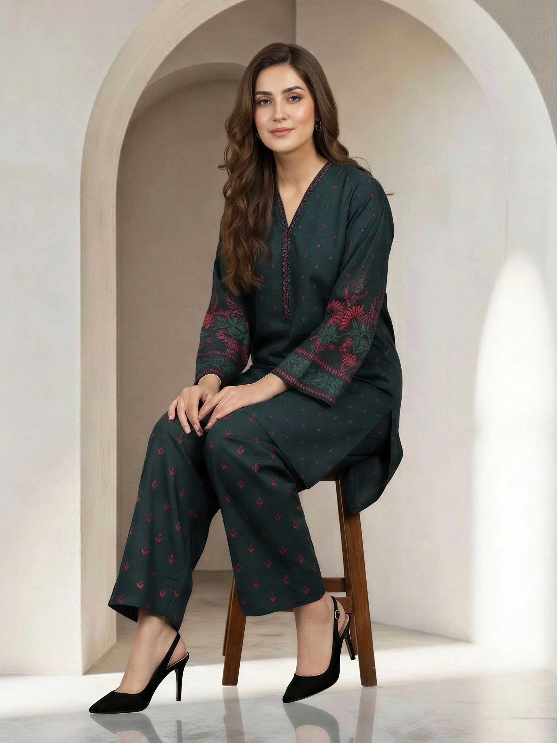 2 Piece Lawn Suit -Printed (Unstitched) - Image 2