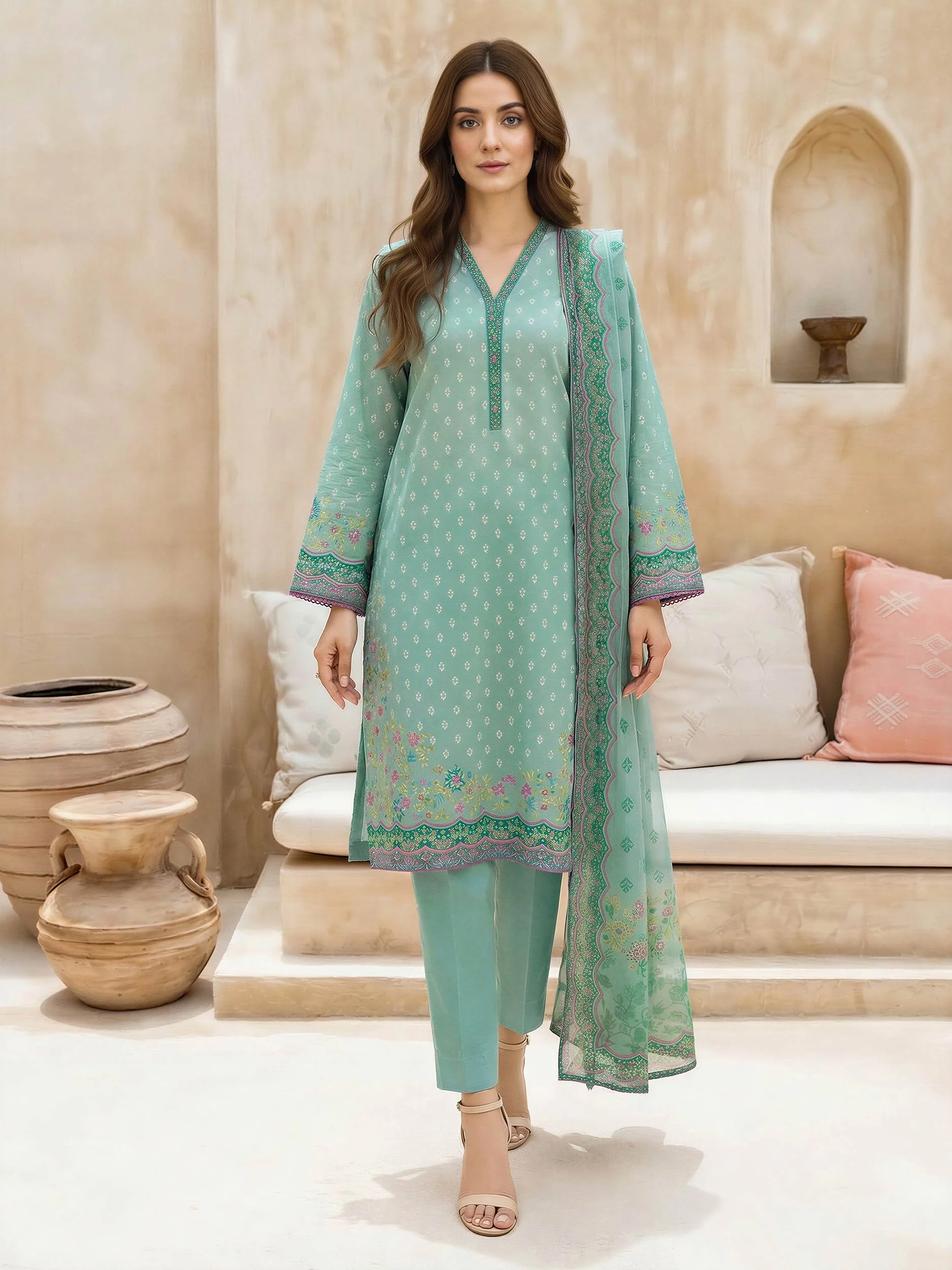 3 Piece Lawn Suit (Unstitched) - Image 2
