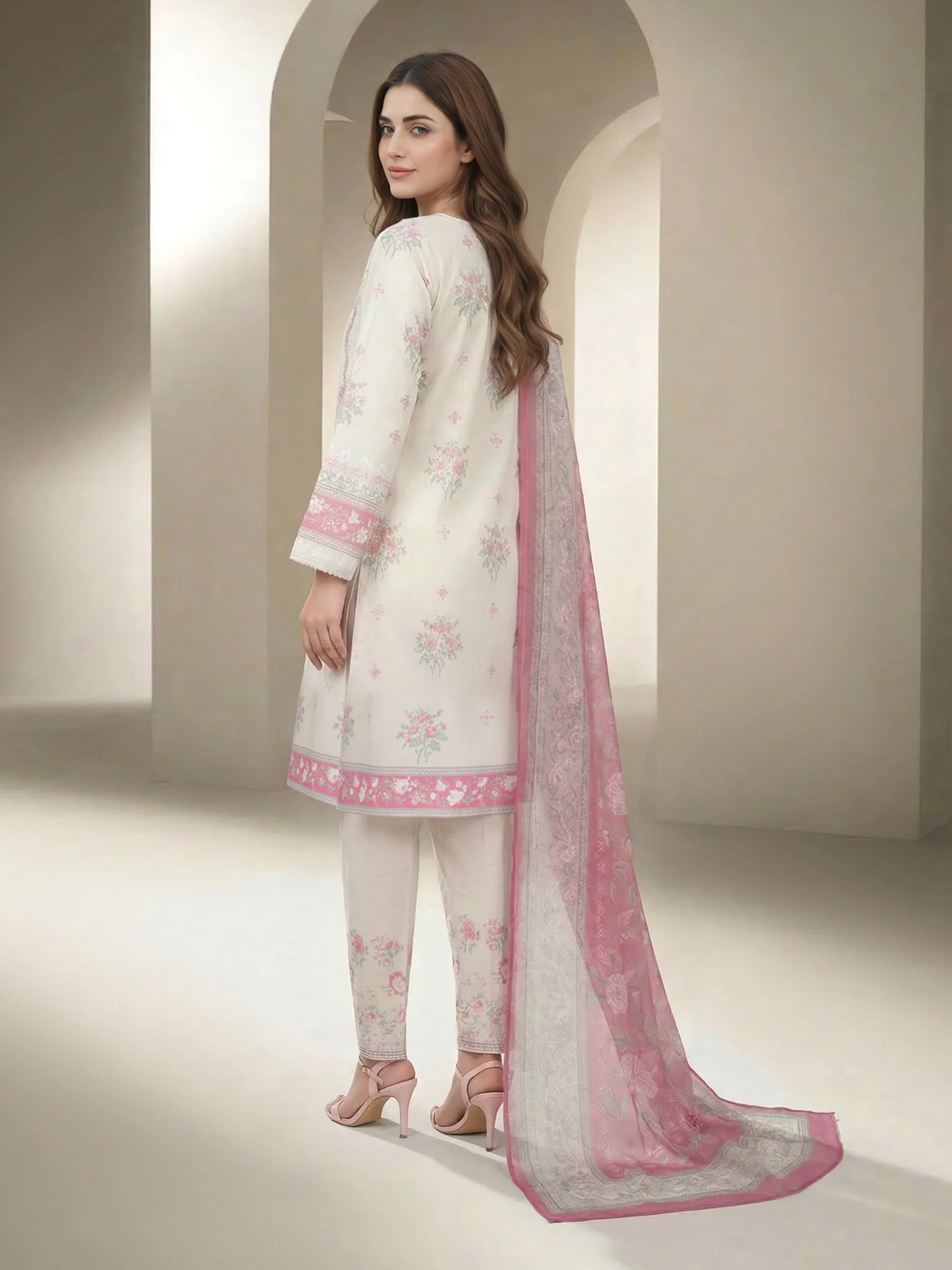 3 Piece Lawn Suit- Printed (Unstitched) - Image 3