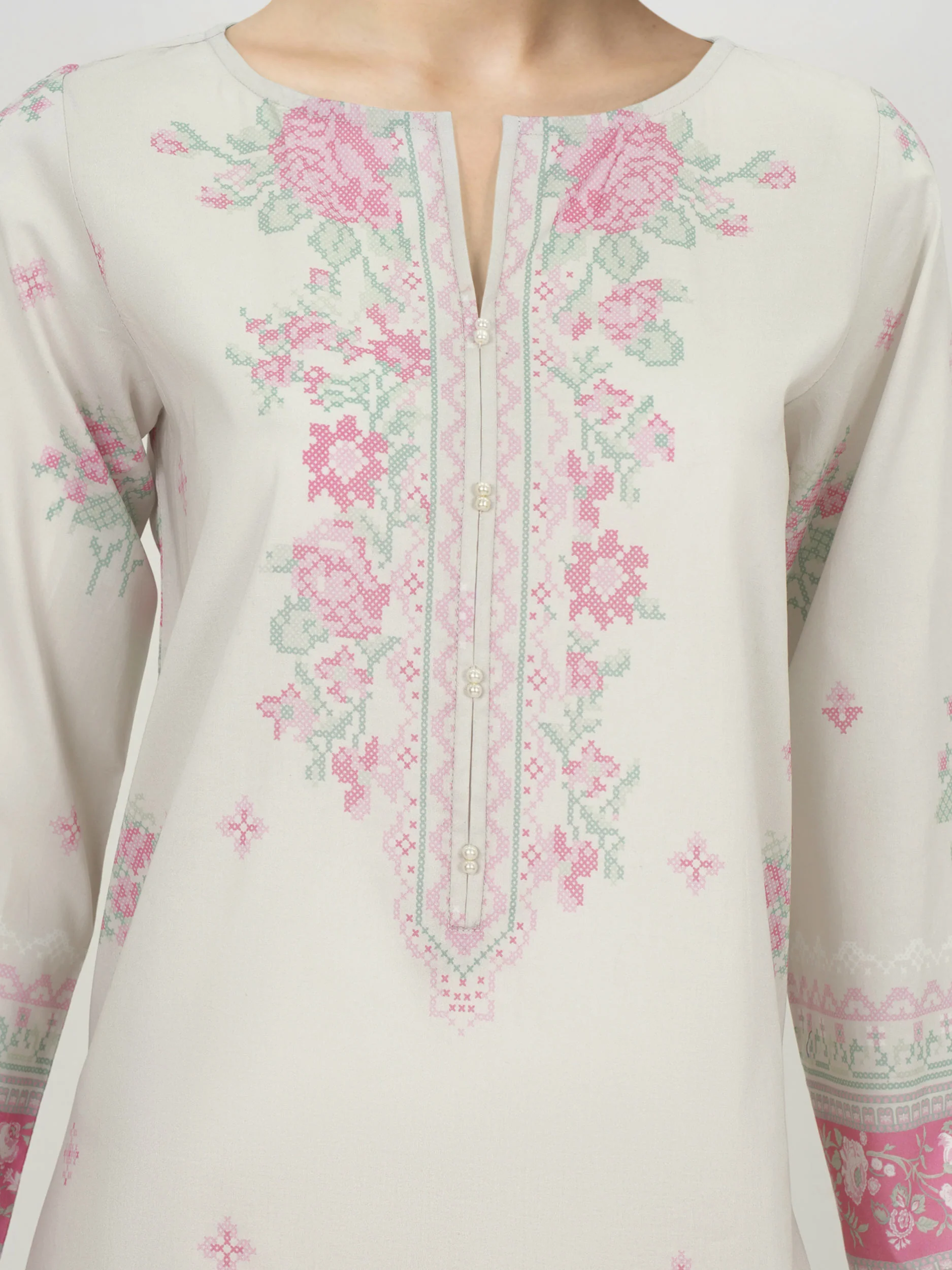 3 Piece Lawn Suit- Printed (Unstitched) - Image 4