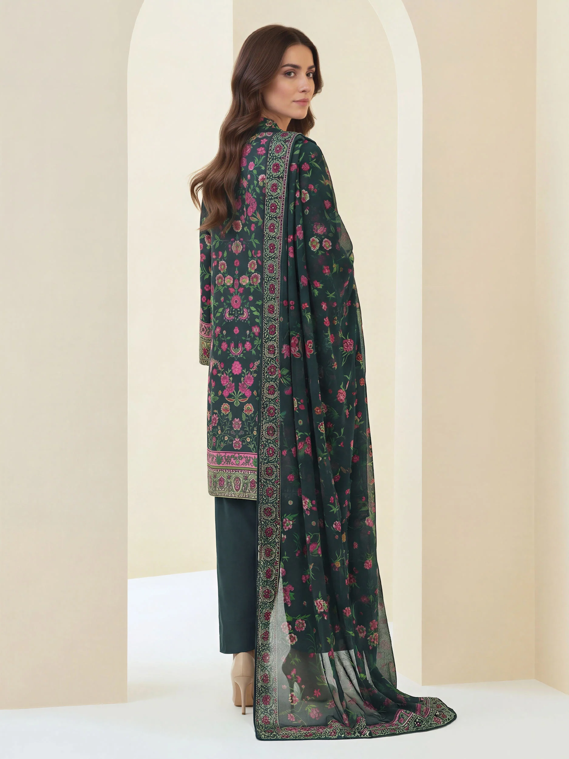 3 Piece Lawn Suit- Printed (Unstitched) - Image 2