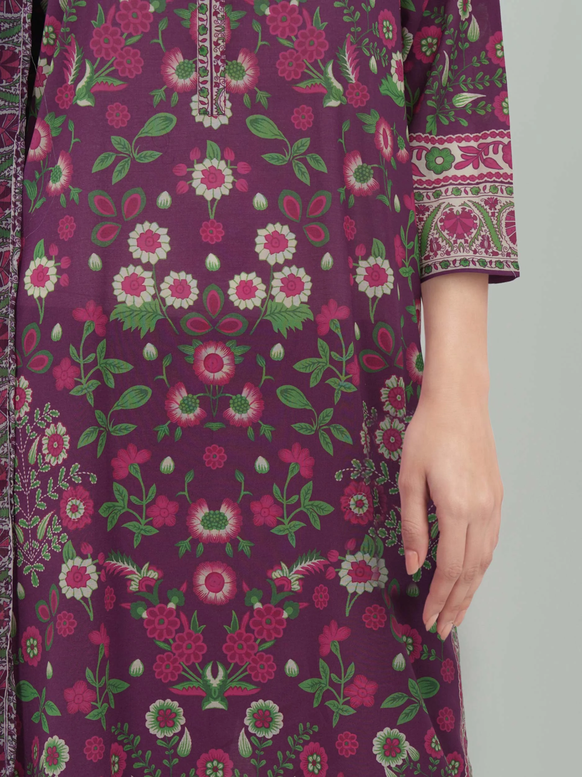 3 Piece Lawn Suit- Printed (Unstitched) - Image 6