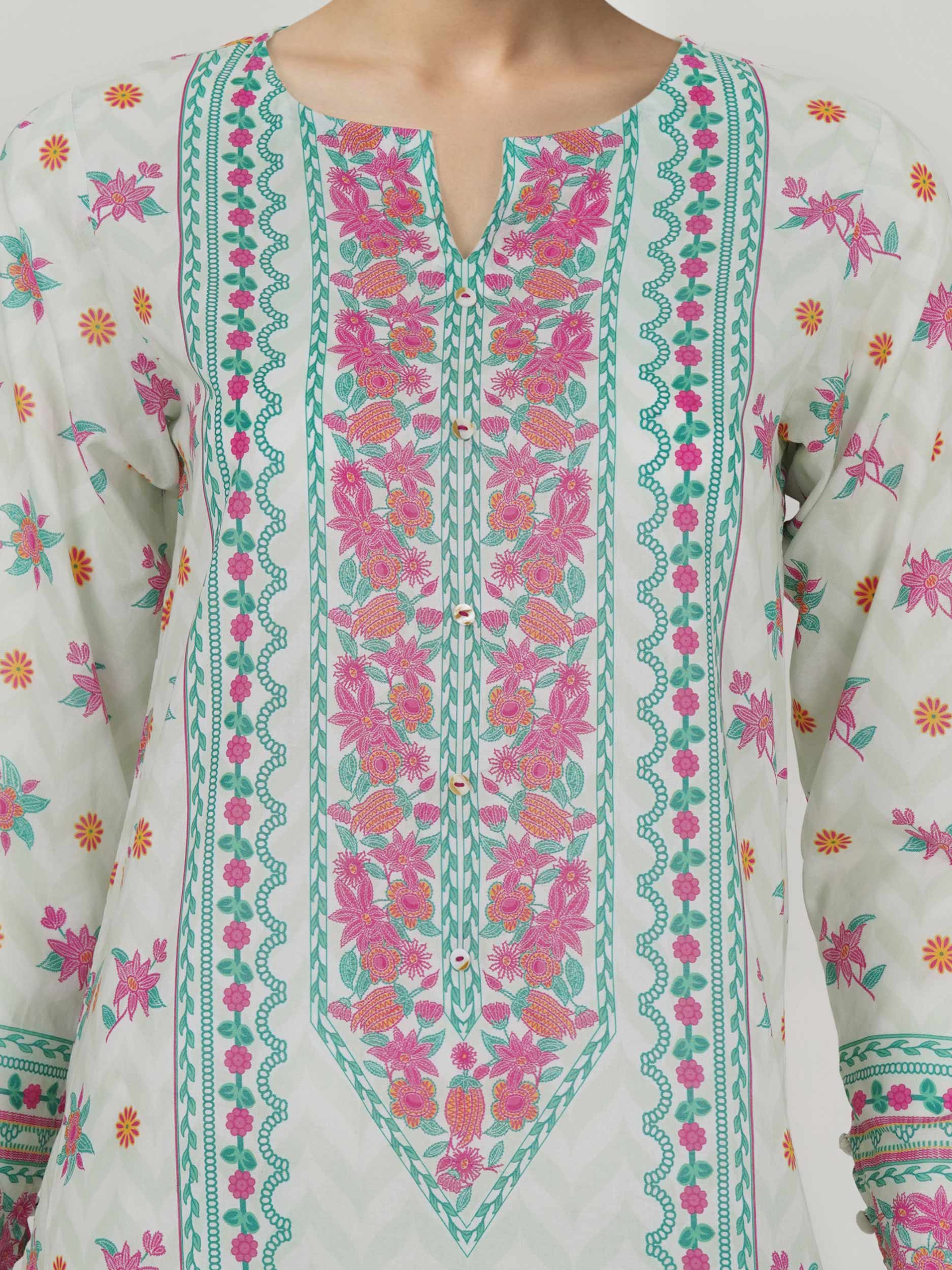 3 Piece Lawn Suit- Printed (Unstitched) - Image 5