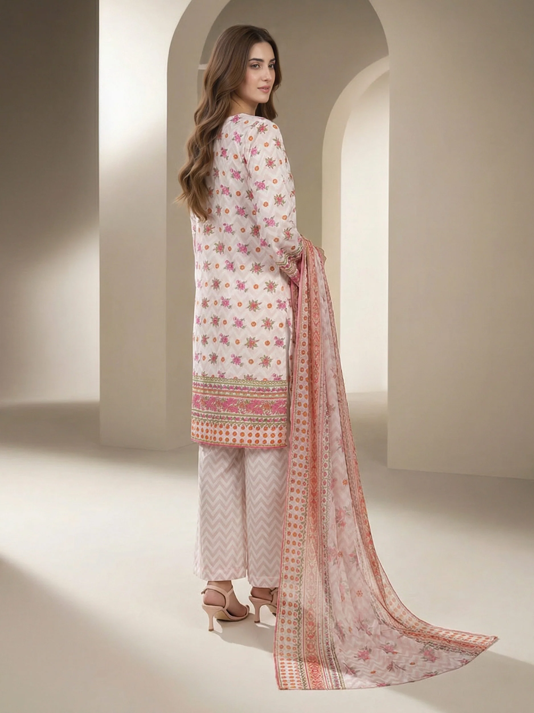 3 Piece Lawn Suit- Printed (Unstitched) - Image 3