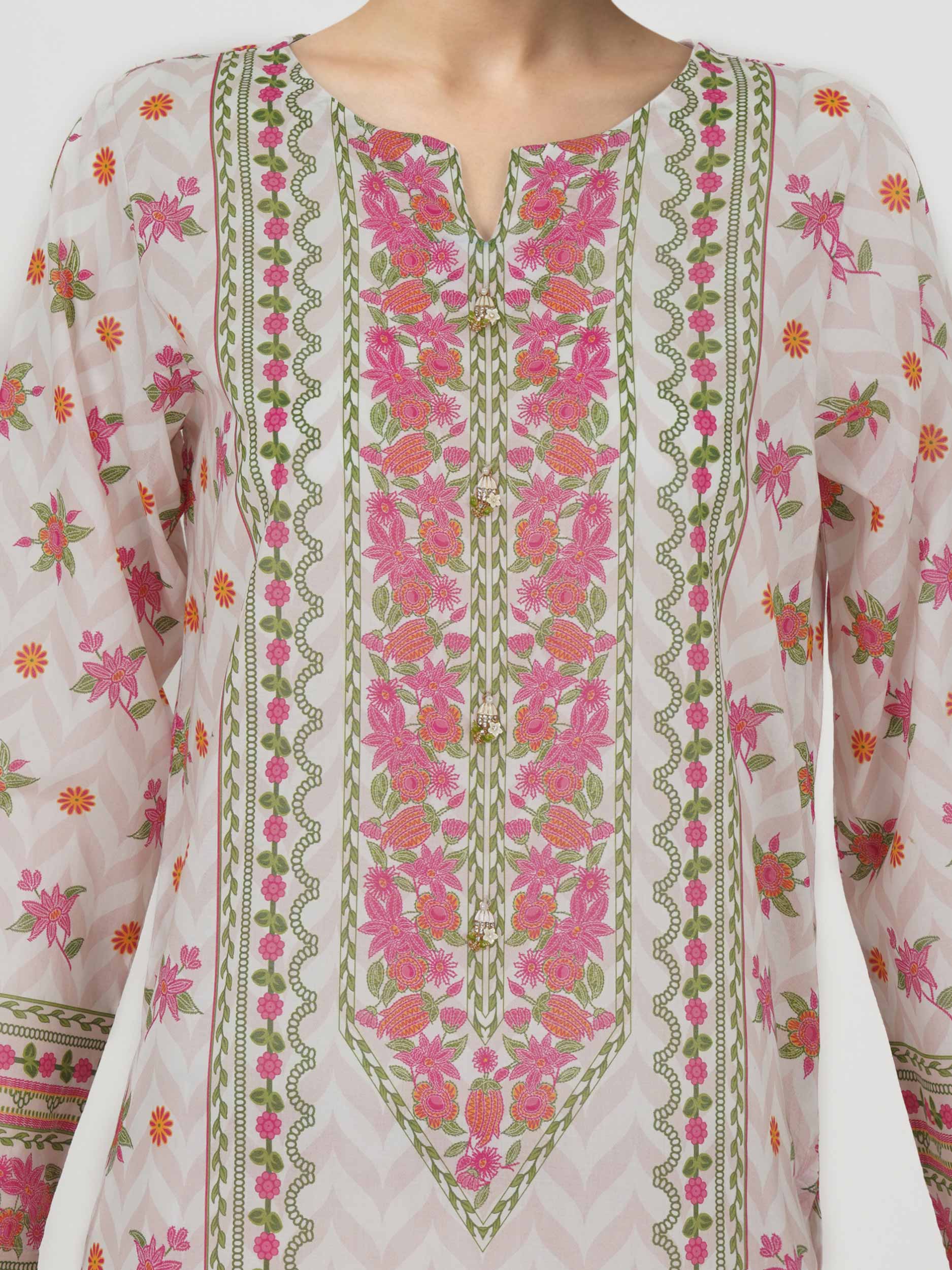 3 Piece Lawn Suit- Printed (Unstitched) - Image 4